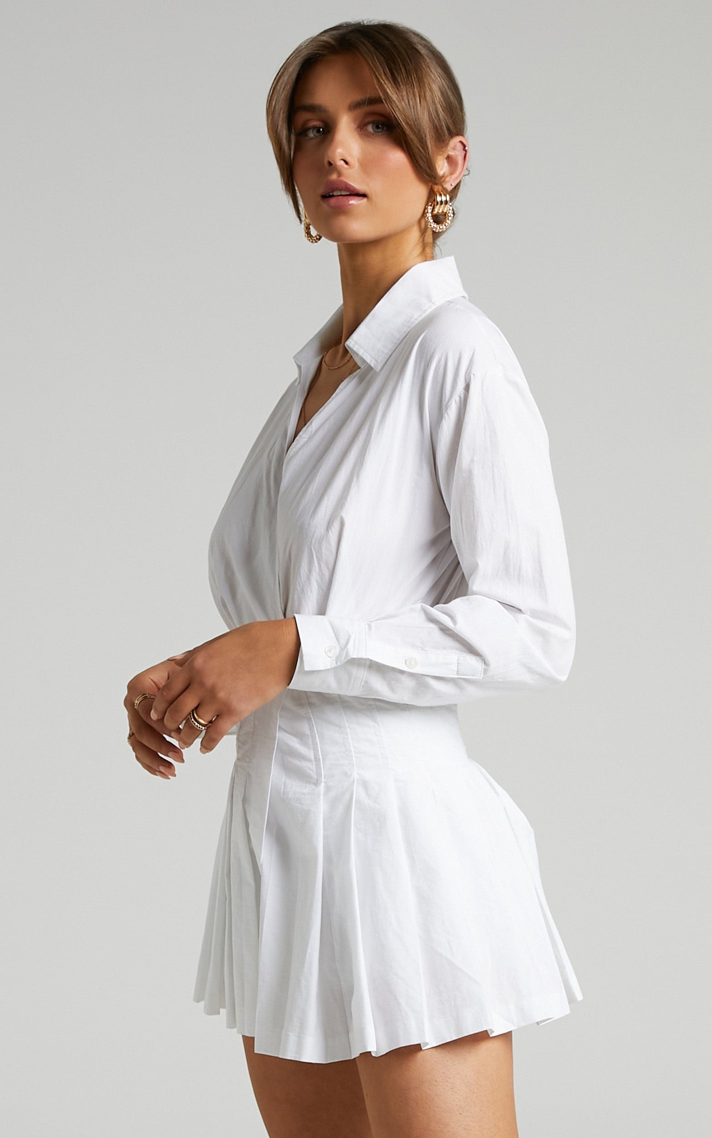 Pamella Tennis Skirt Playsuit in White