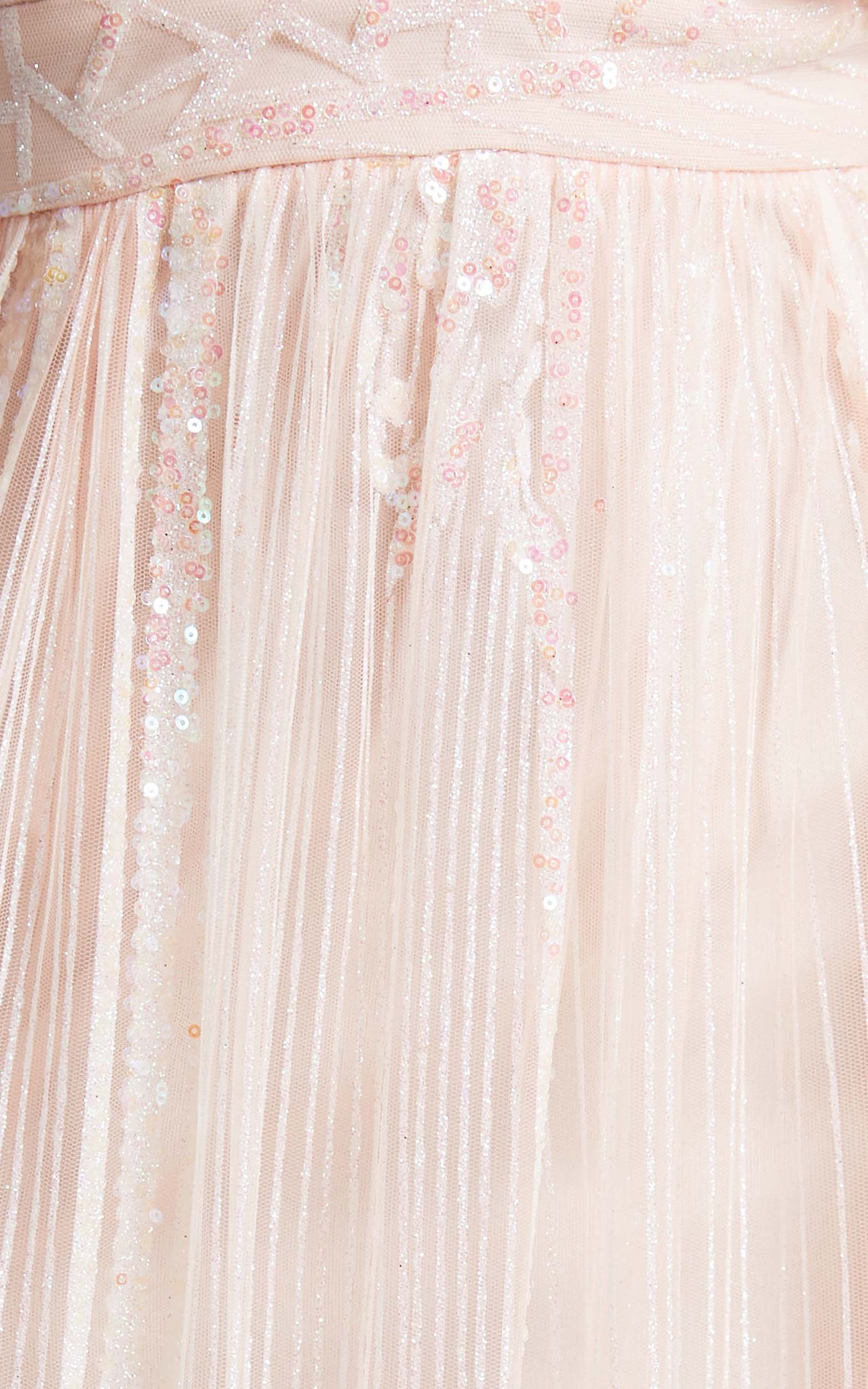 Paola Maxi Dress - Metallic Plunge Dress in Light Pink
