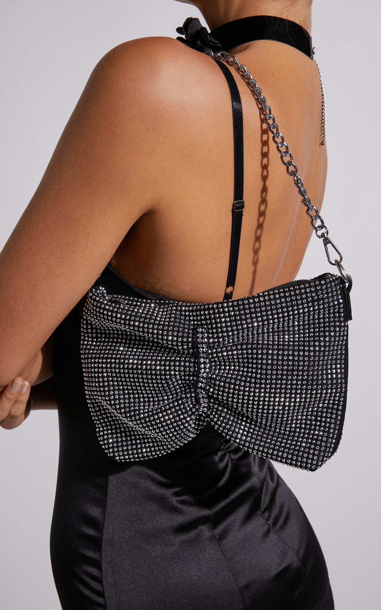 Paris Diamante Mini Shoulder bag in Silver