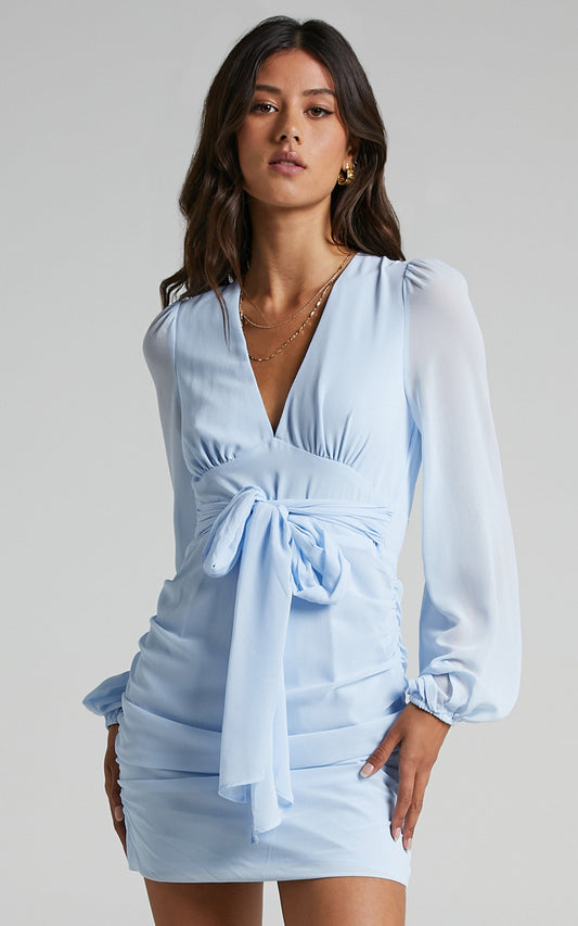Party Just For Fun Dress in Light Blue