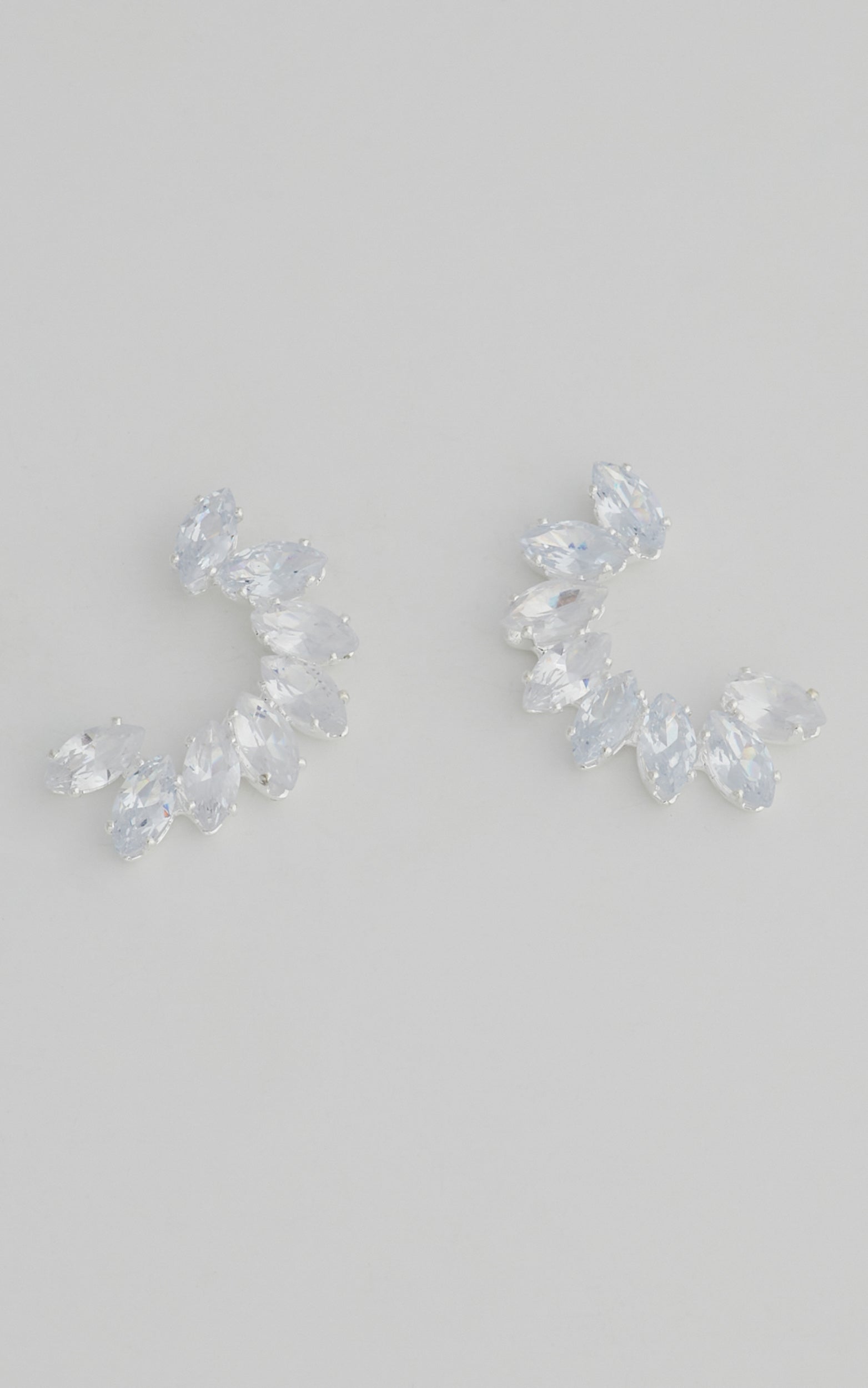 Paulita Marquise Climber Stud Earrings in Diamante