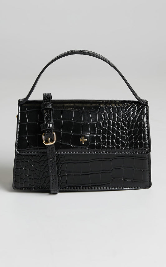 Peta And Jain - Alys Bag in Black Croc