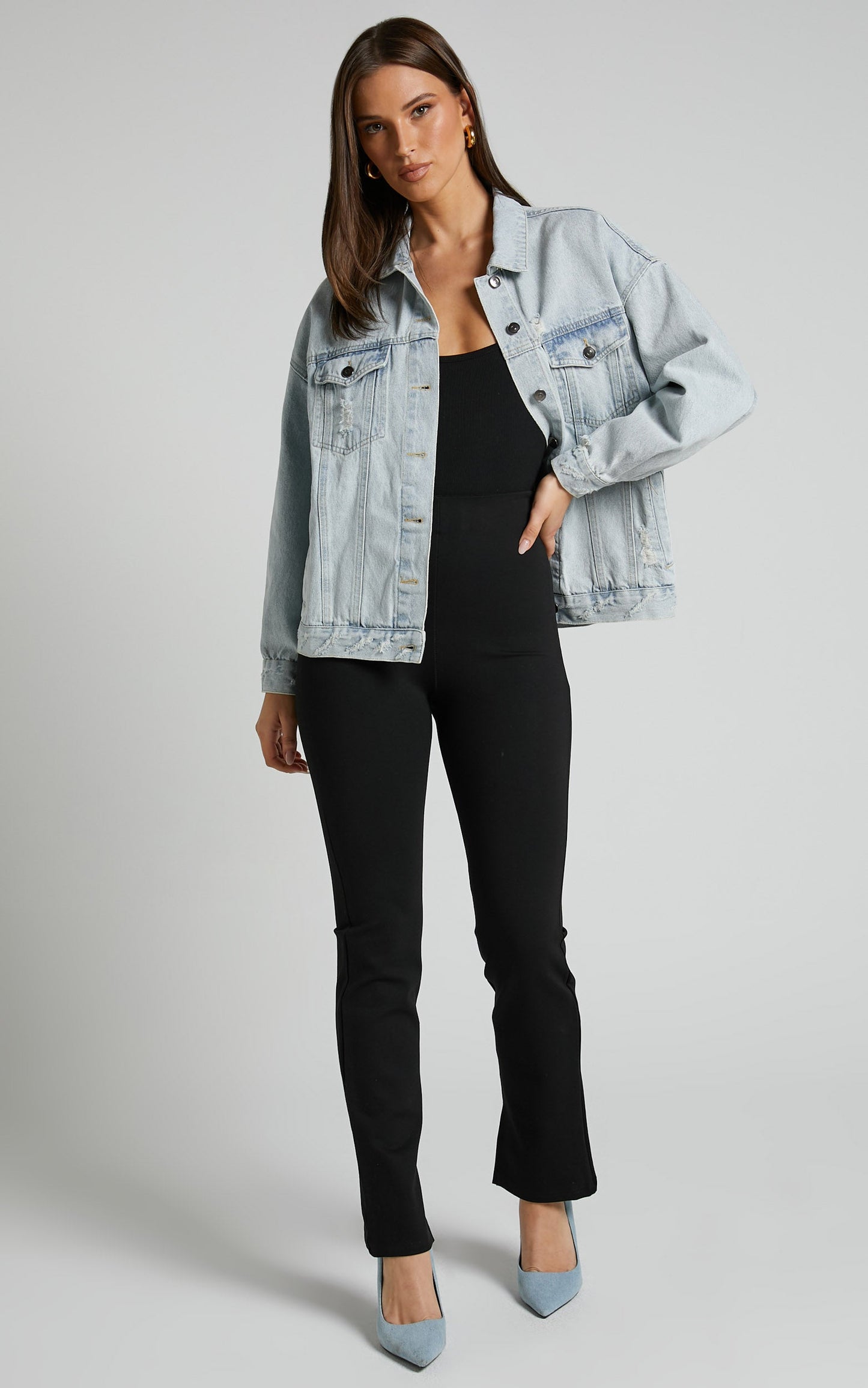 Peta Slouchy Denim Jacket in LIGHT WASH