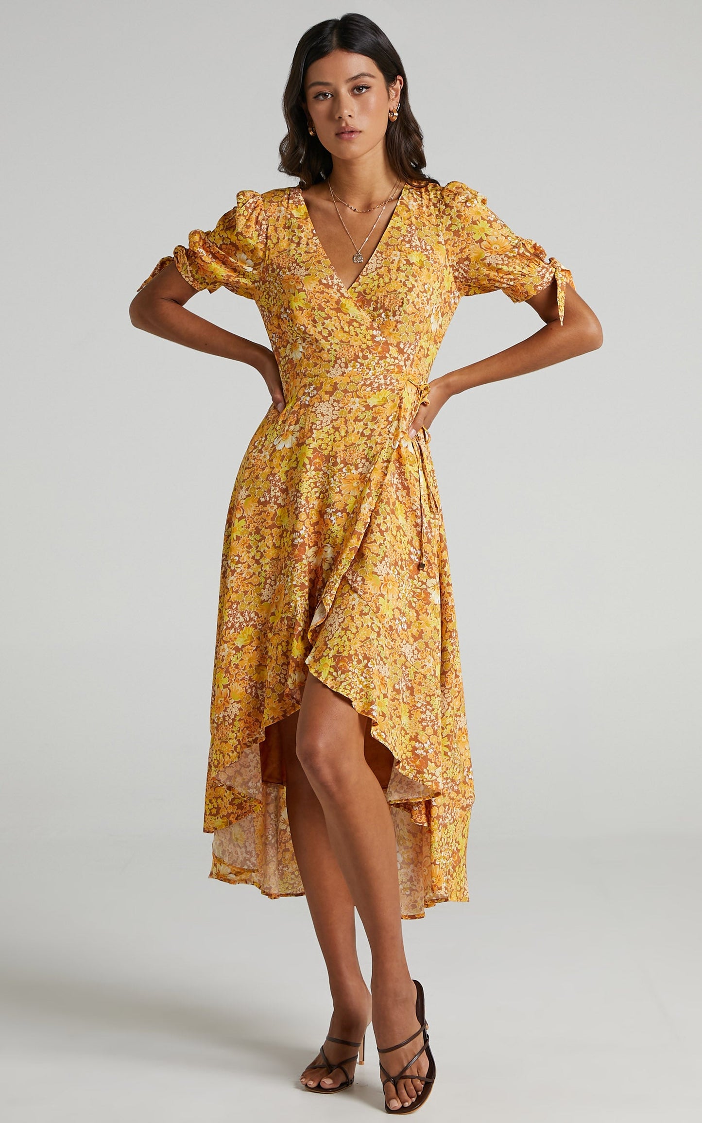 Peta Wrap Dress in Rustic Floral