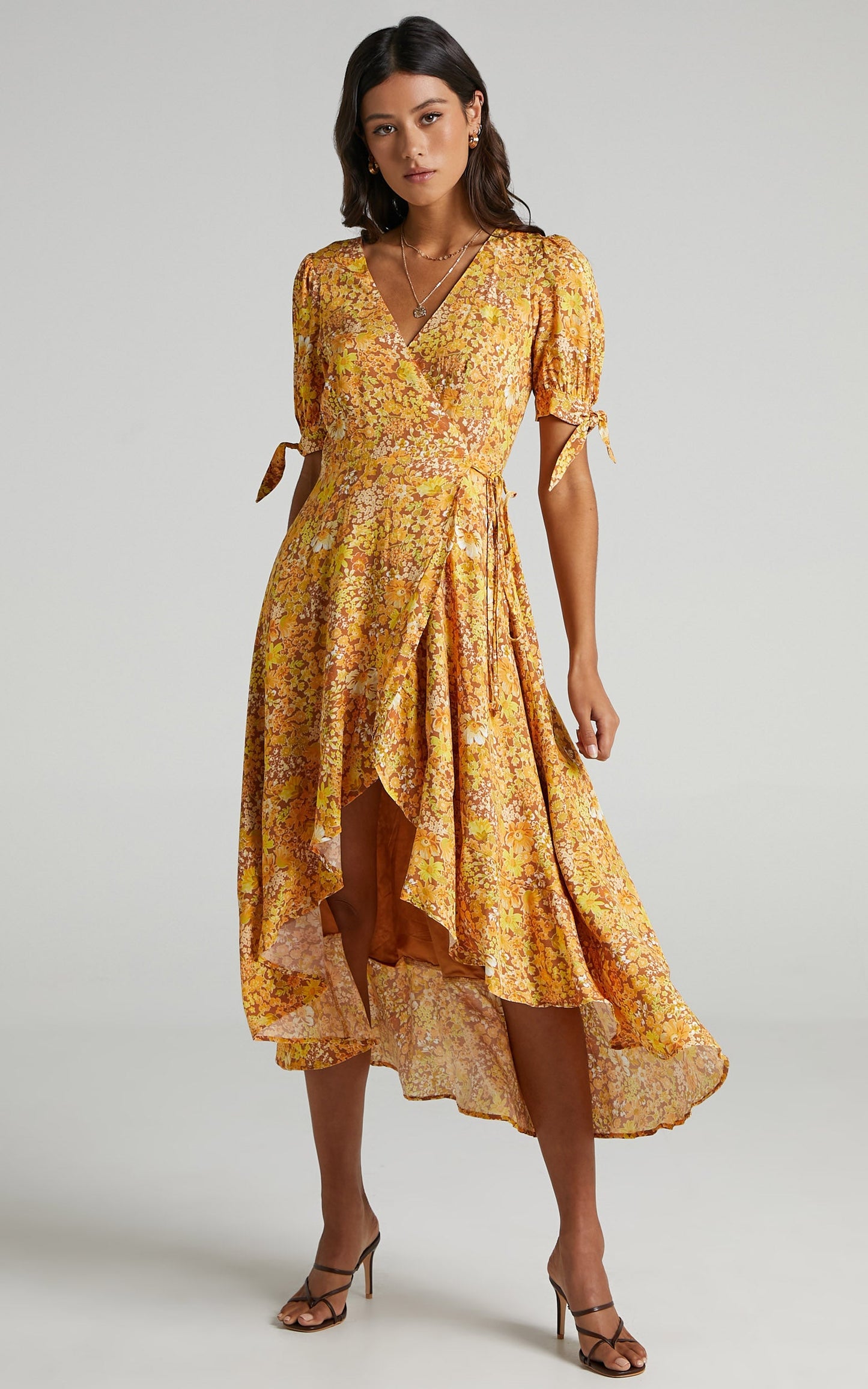 Peta Wrap Dress in Rustic Floral