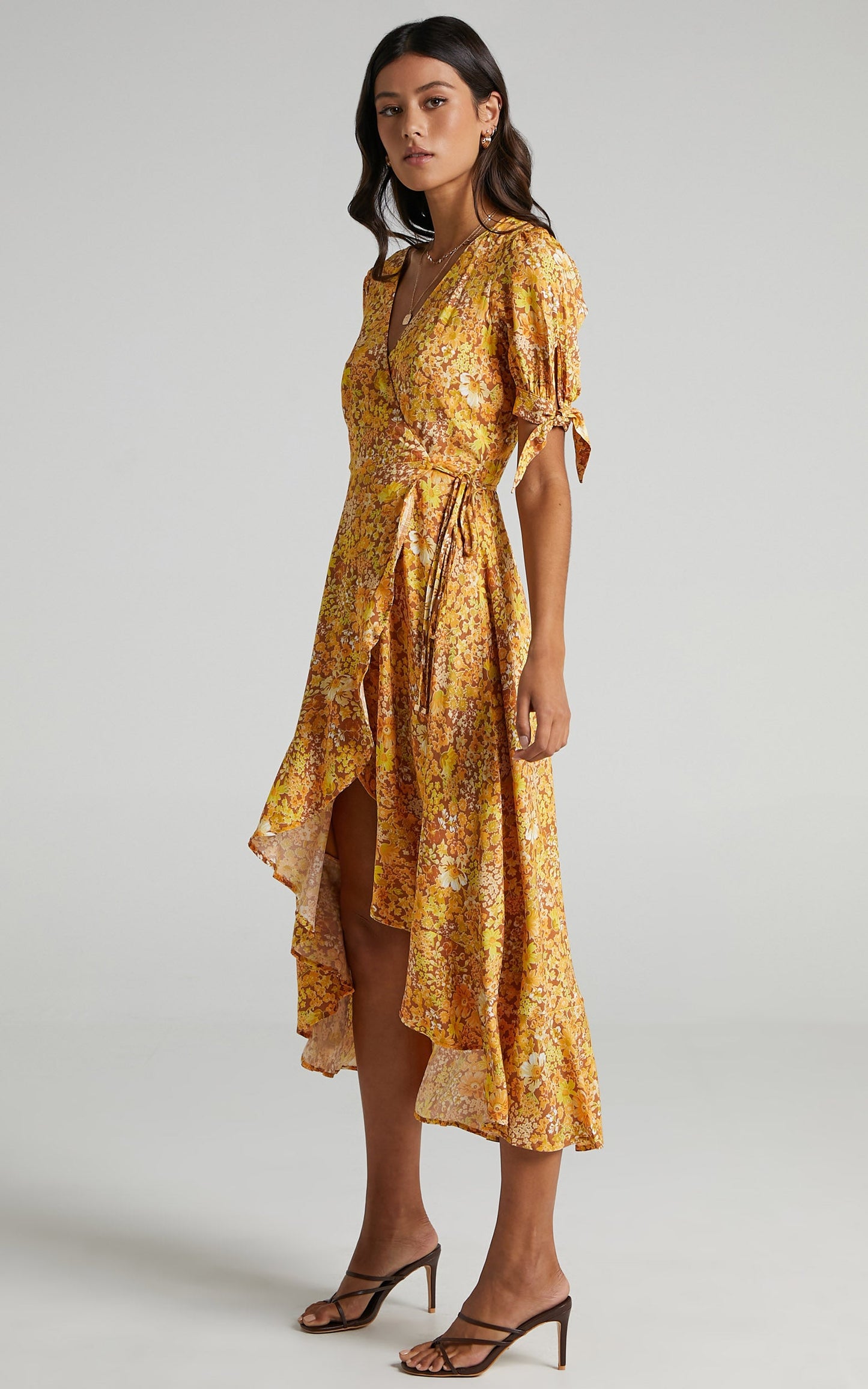 Peta Wrap Dress in Rustic Floral