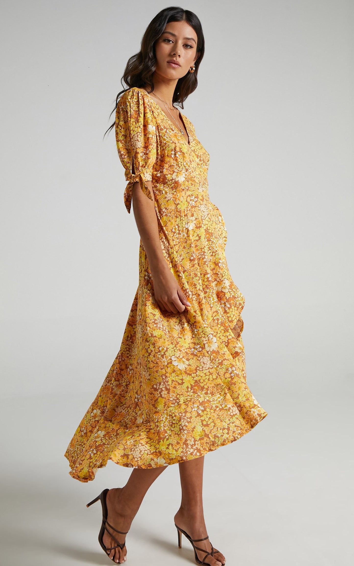 Peta Wrap Dress in Rustic Floral