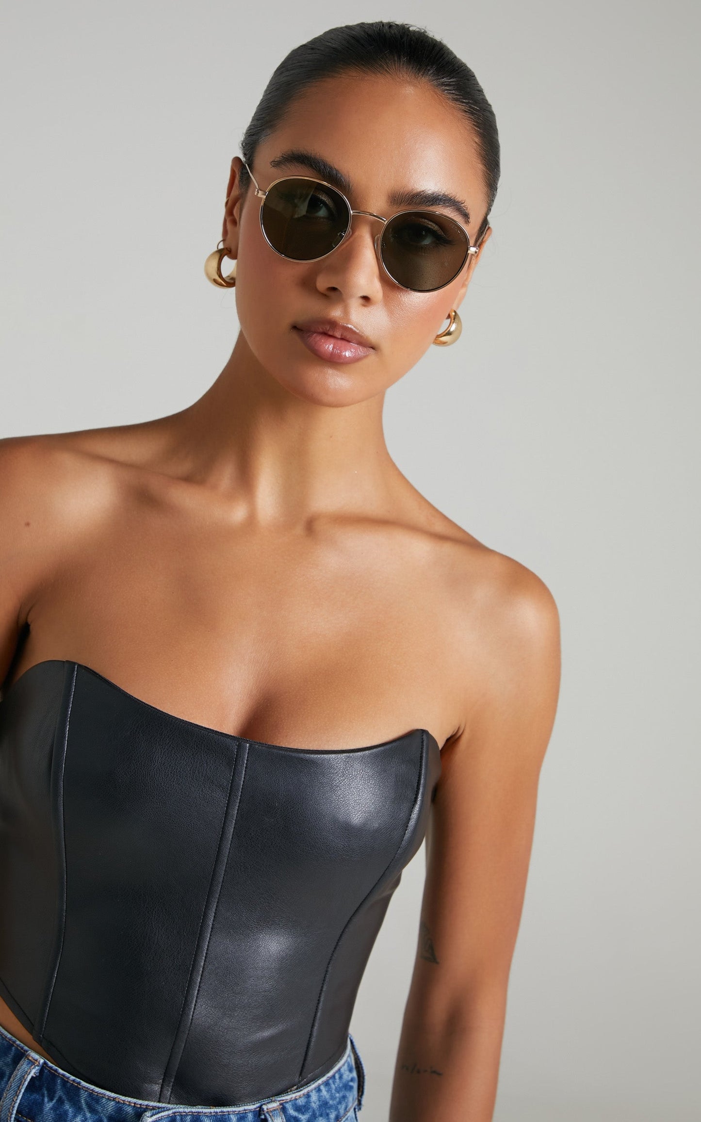 Peta And Jain - Molly Sunglasses in Gold/Green