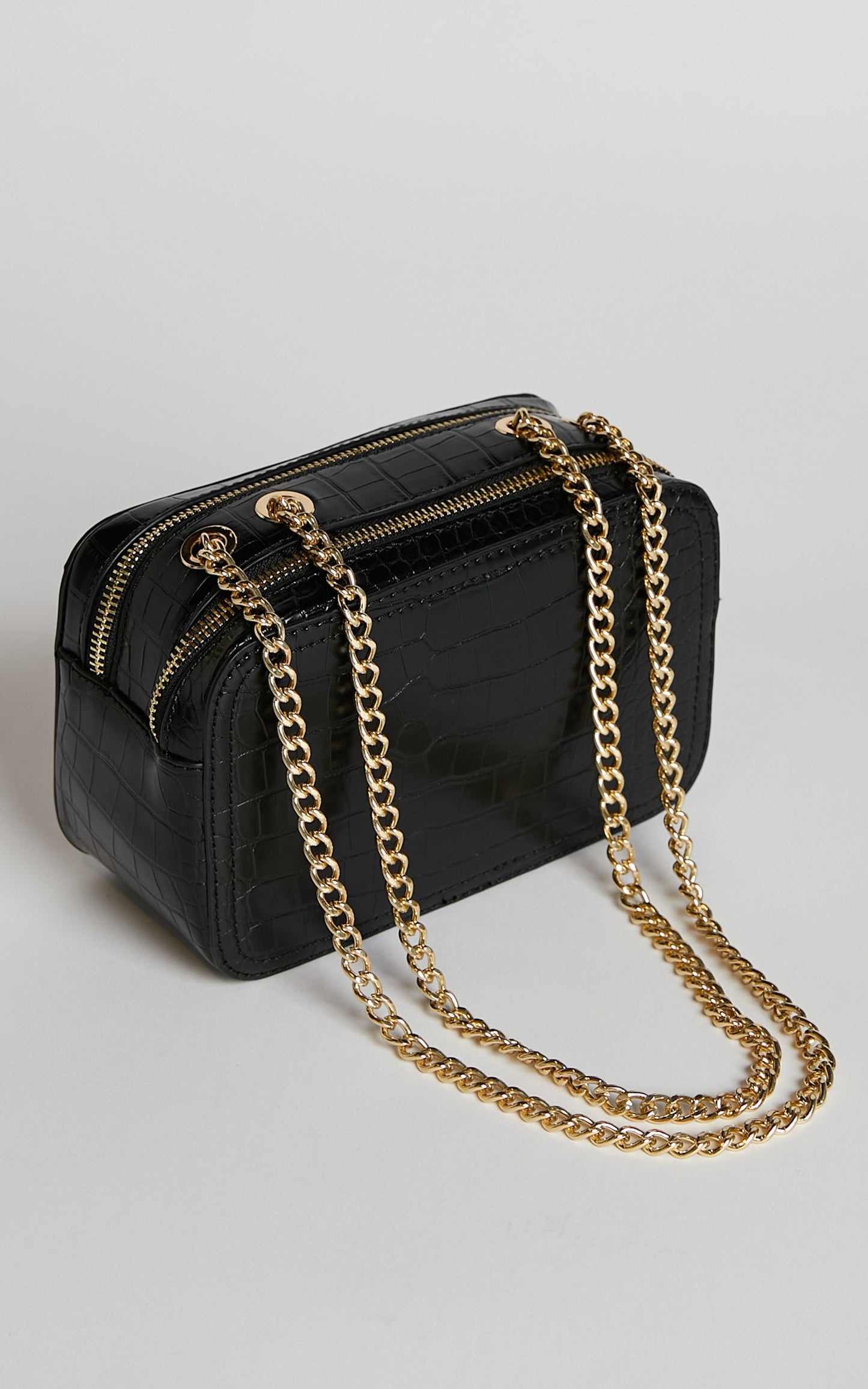 Peta and Jain - Dua Bag in Black Croc