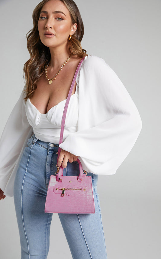 Peta and Jain - Jaden Bag in Pink Croc