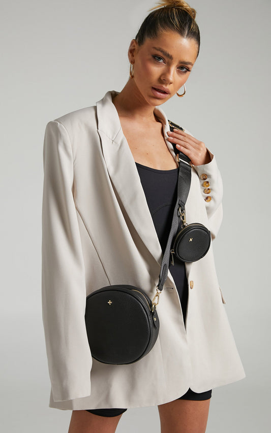 Peta and Jain - Squad Bag in Black Pebble/Gold