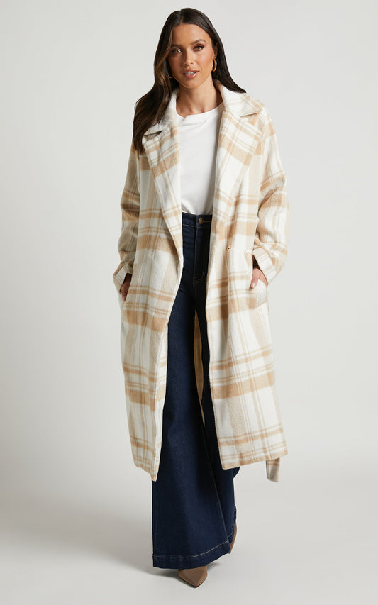 Phagie Coat - Wrap Coat in Cream