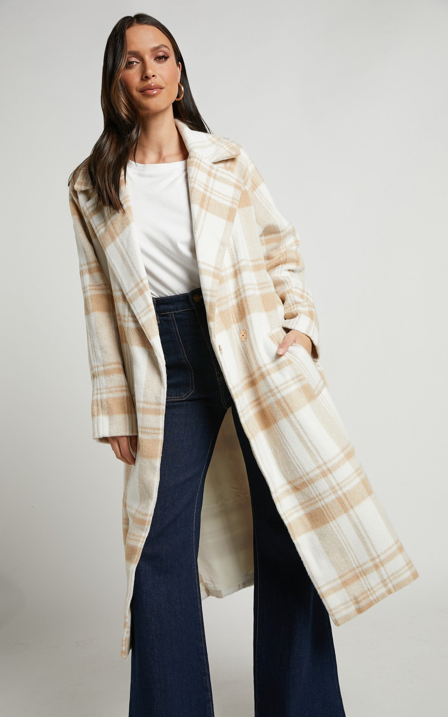 Phagie Coat - Wrap Coat in Cream