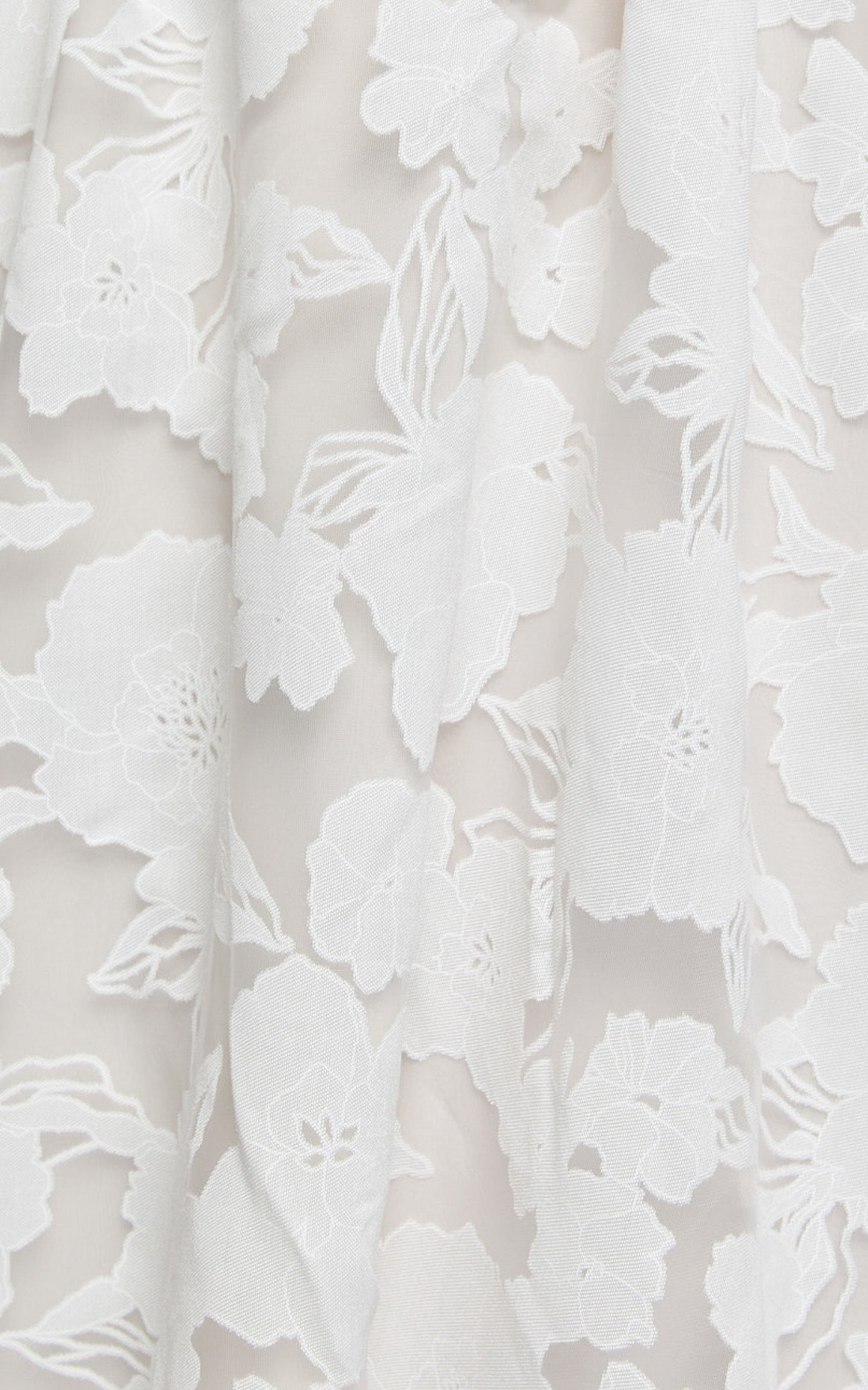 Philine Midi Dress - Jacquard Plunge Fit and Flare Dress in White