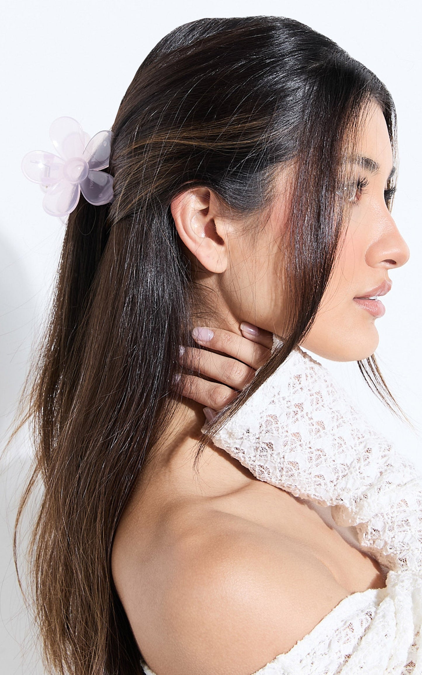 Pia Flower Hair Clip in Lilac