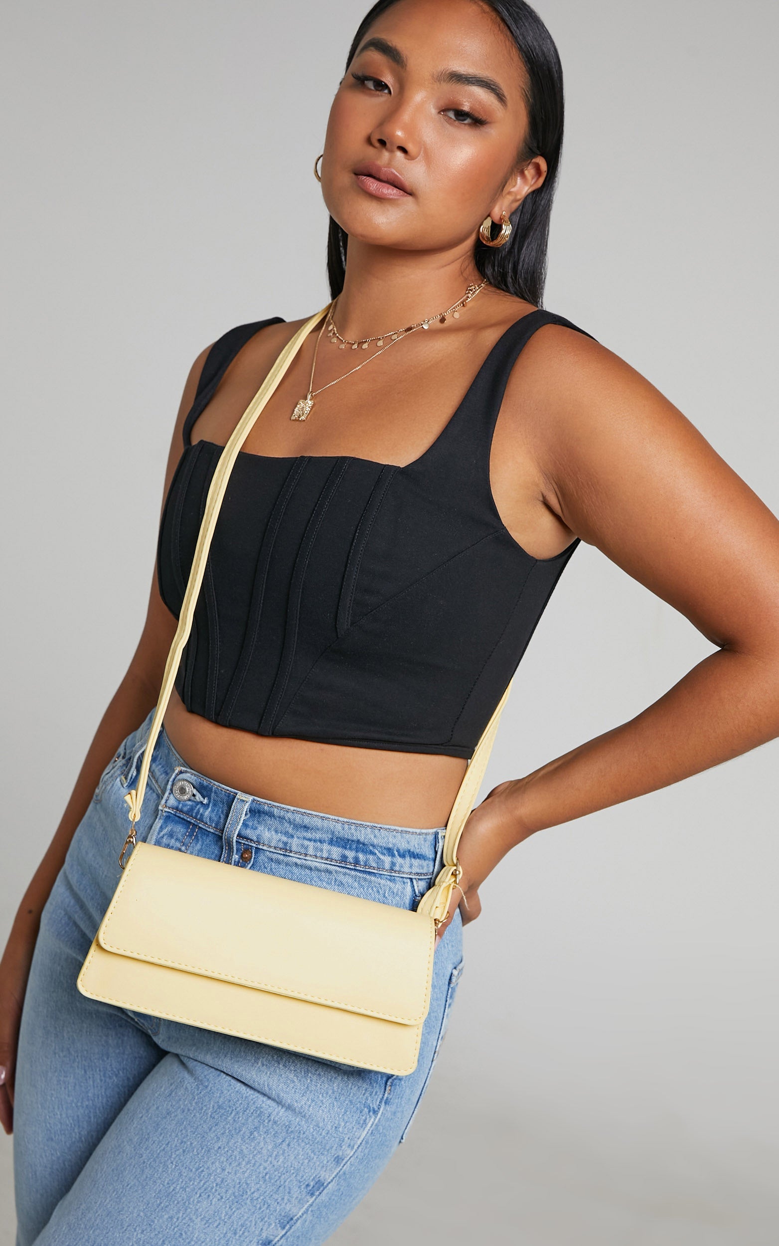 Pip Crossbody Bag in Pastel Yellow