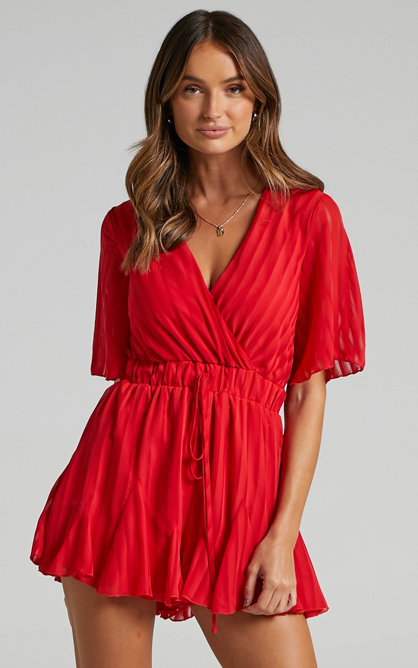 Play On My Heart Playsuit in Red
