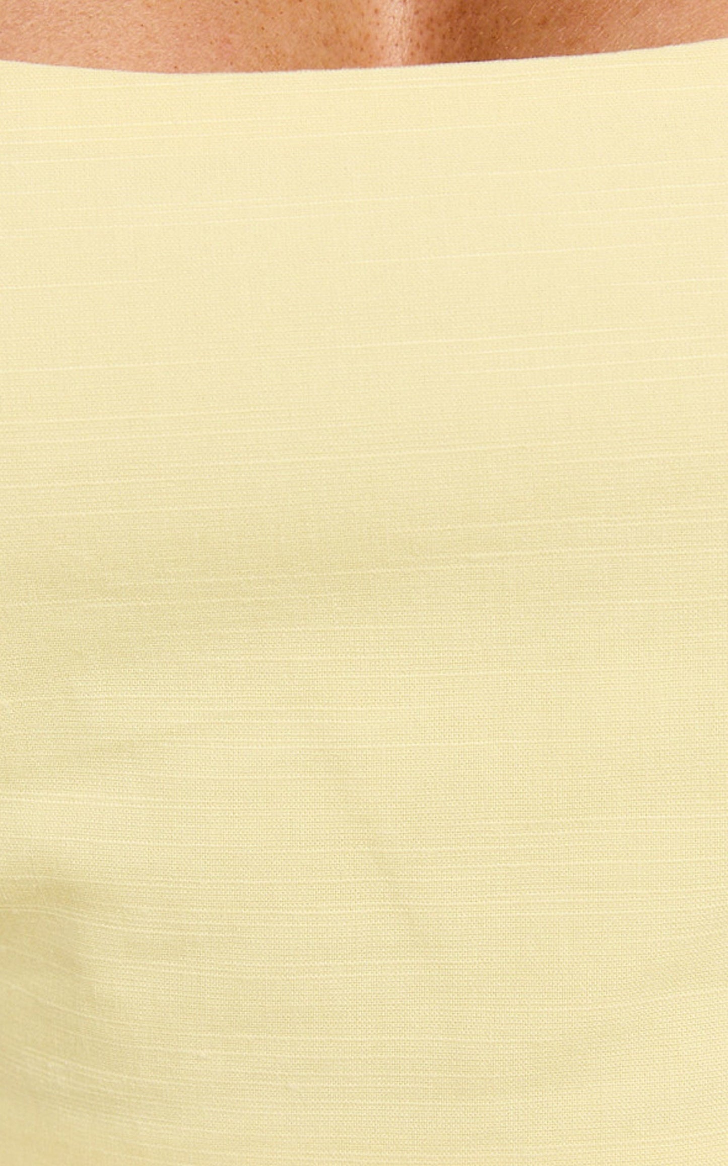 Polina Two Piece Set - Linen Square Neck Crop Top and Tie Waist Skort Set in Lemon