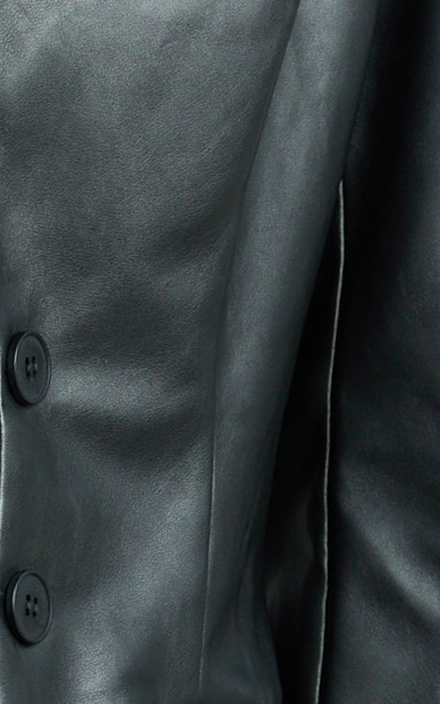 Prague Jacket - Two Button PU Blazer in Black