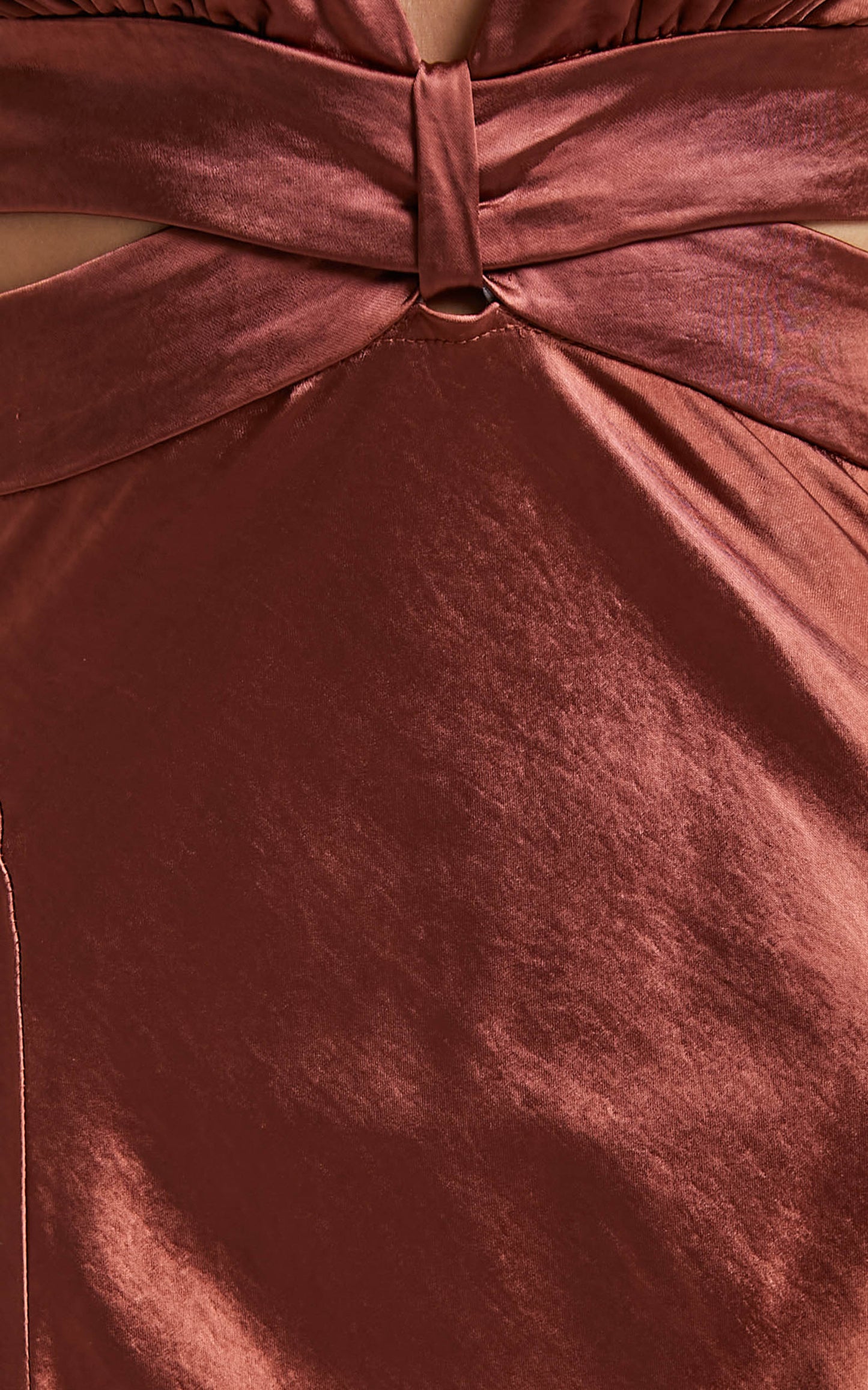 Precious Maxi Dress - Plunge Cut Out Double Split Dress in Bronze