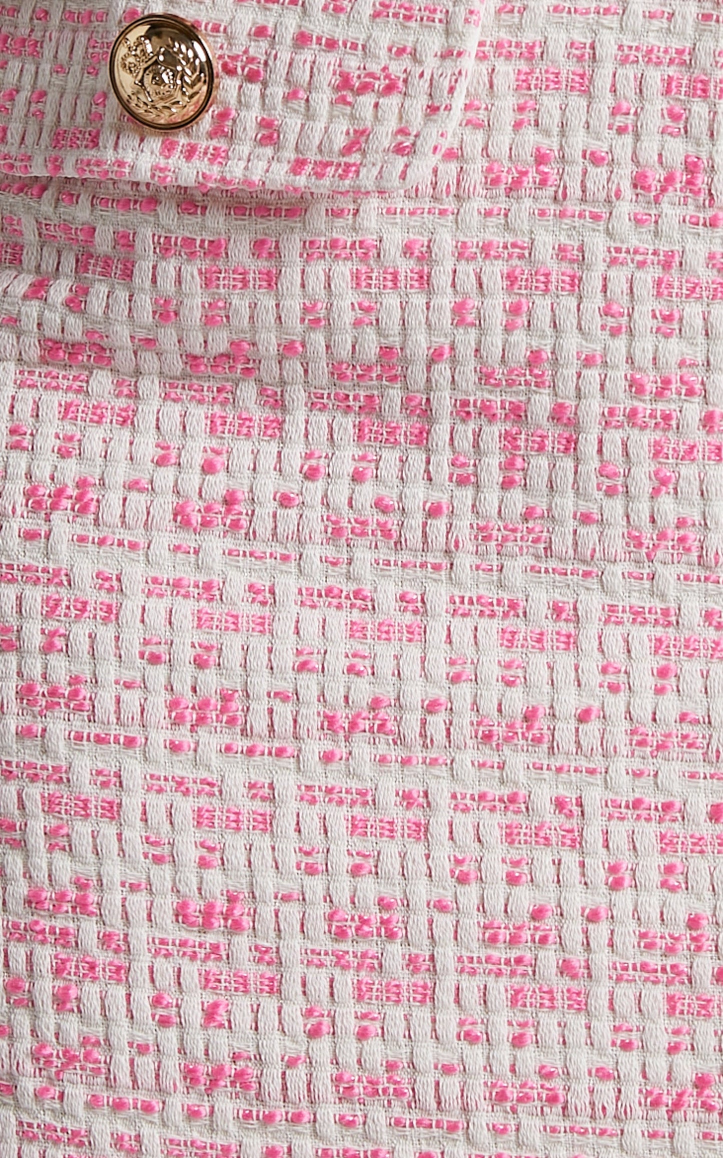 Prescy Mini Skirt - Bouncle Double Pocket Front Tweed Skirt in Hot Pink