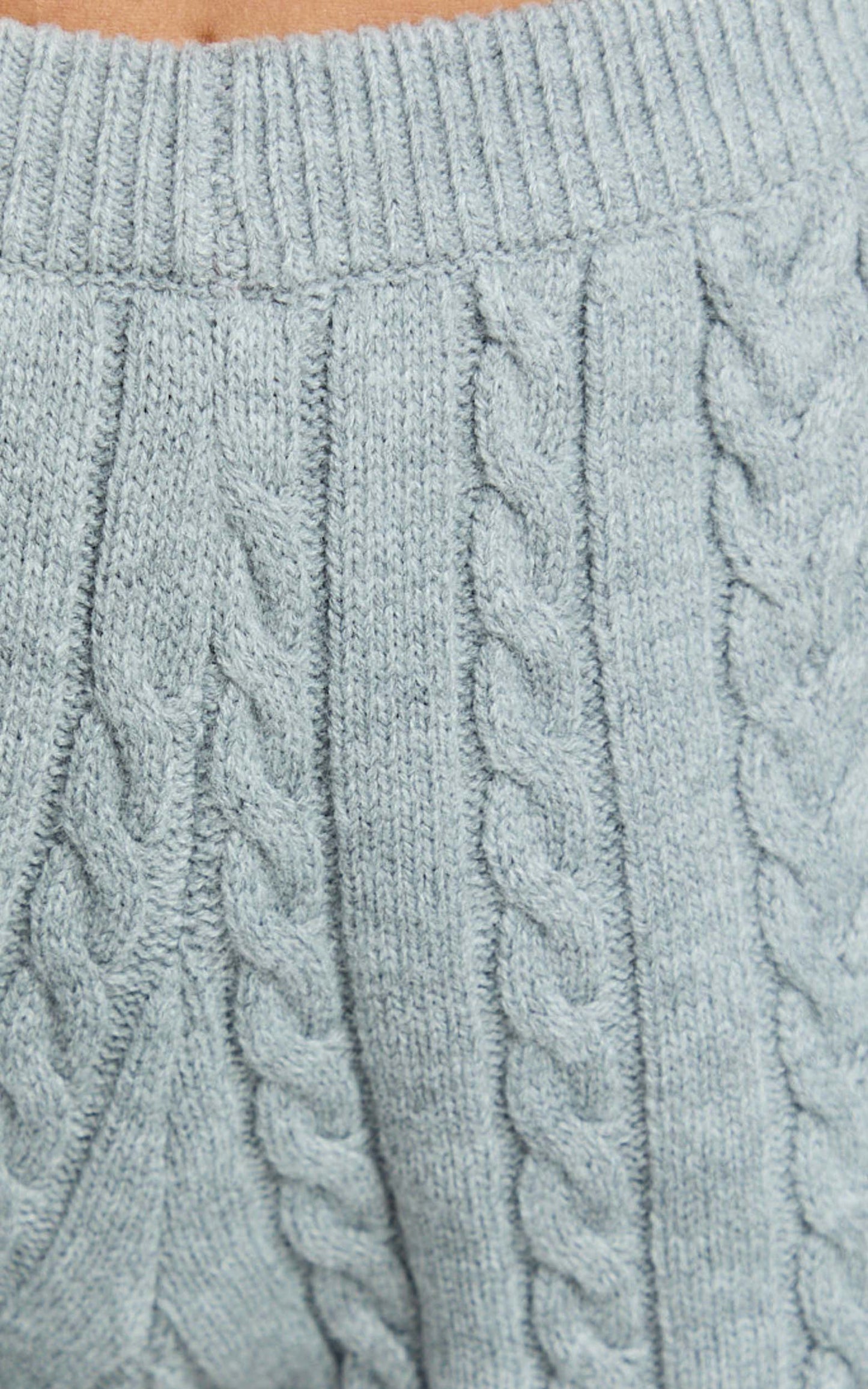 Primrose Shorts - Recycled Cable Knit Mini Shorts in Grey