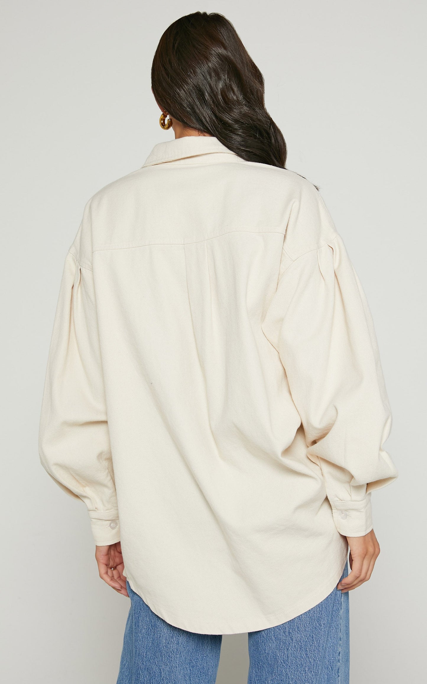 Prince Shirt - Button Up Long Sleeve Shirt in Beige