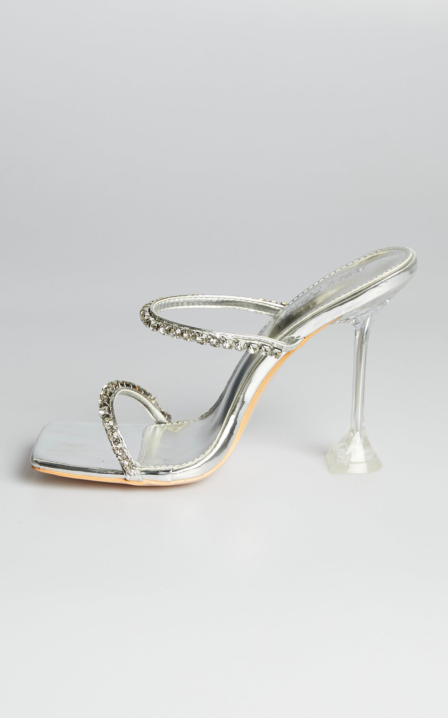 Public Desire - Aura Heels in Silver Patent
