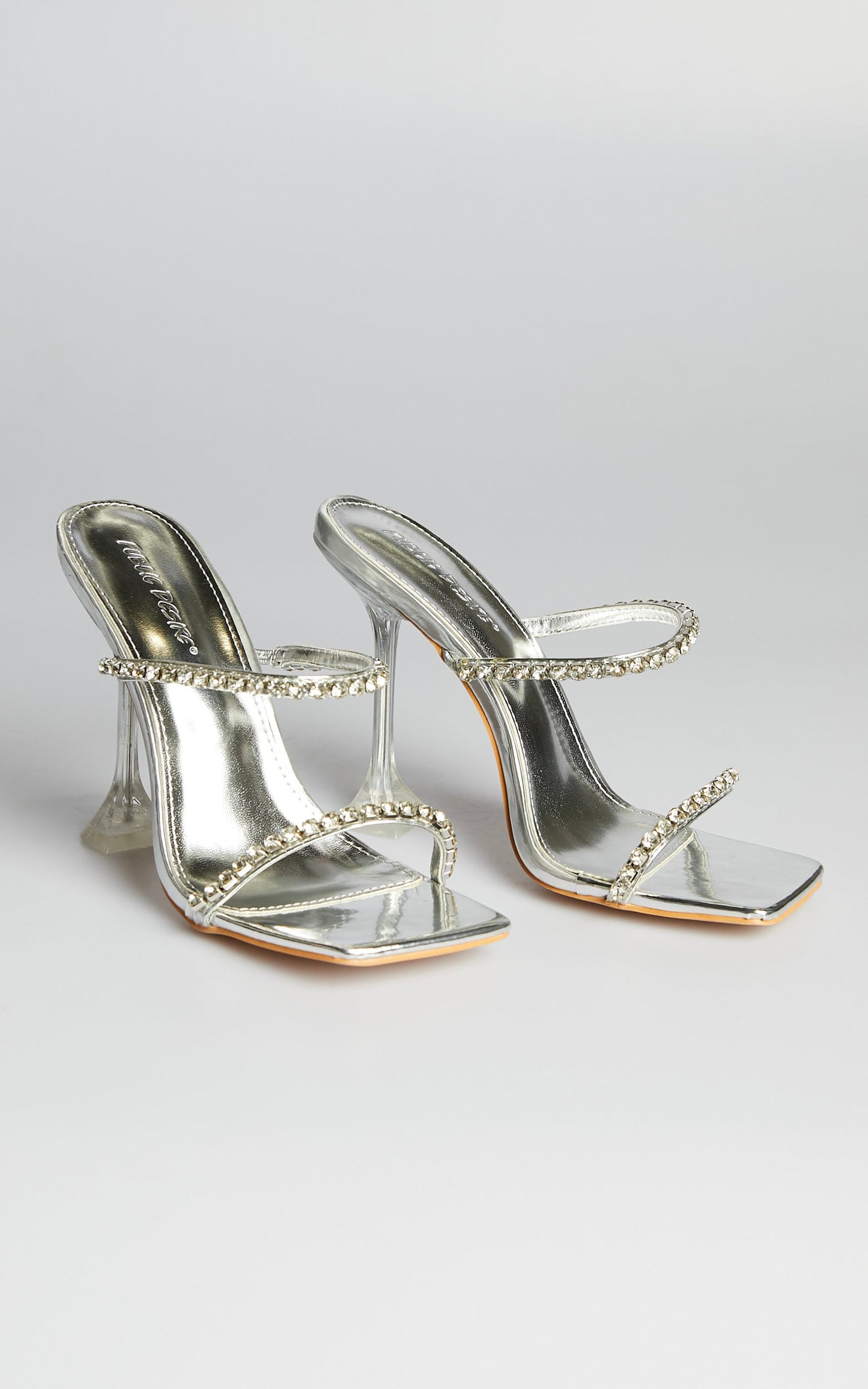 Public Desire - Aura Heels in Silver Patent
