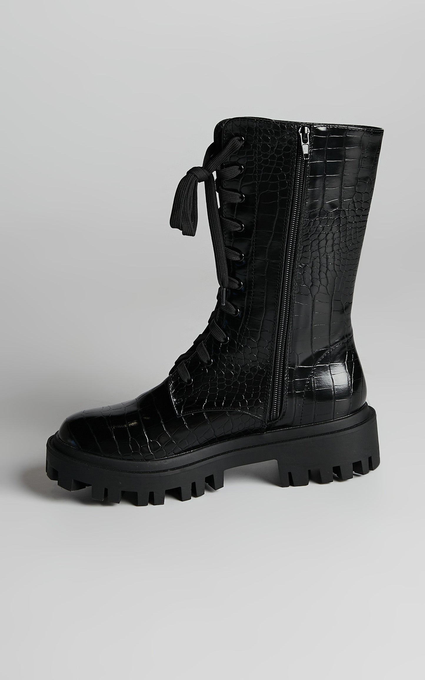 Public Desire - Beau Boots in Black Croc