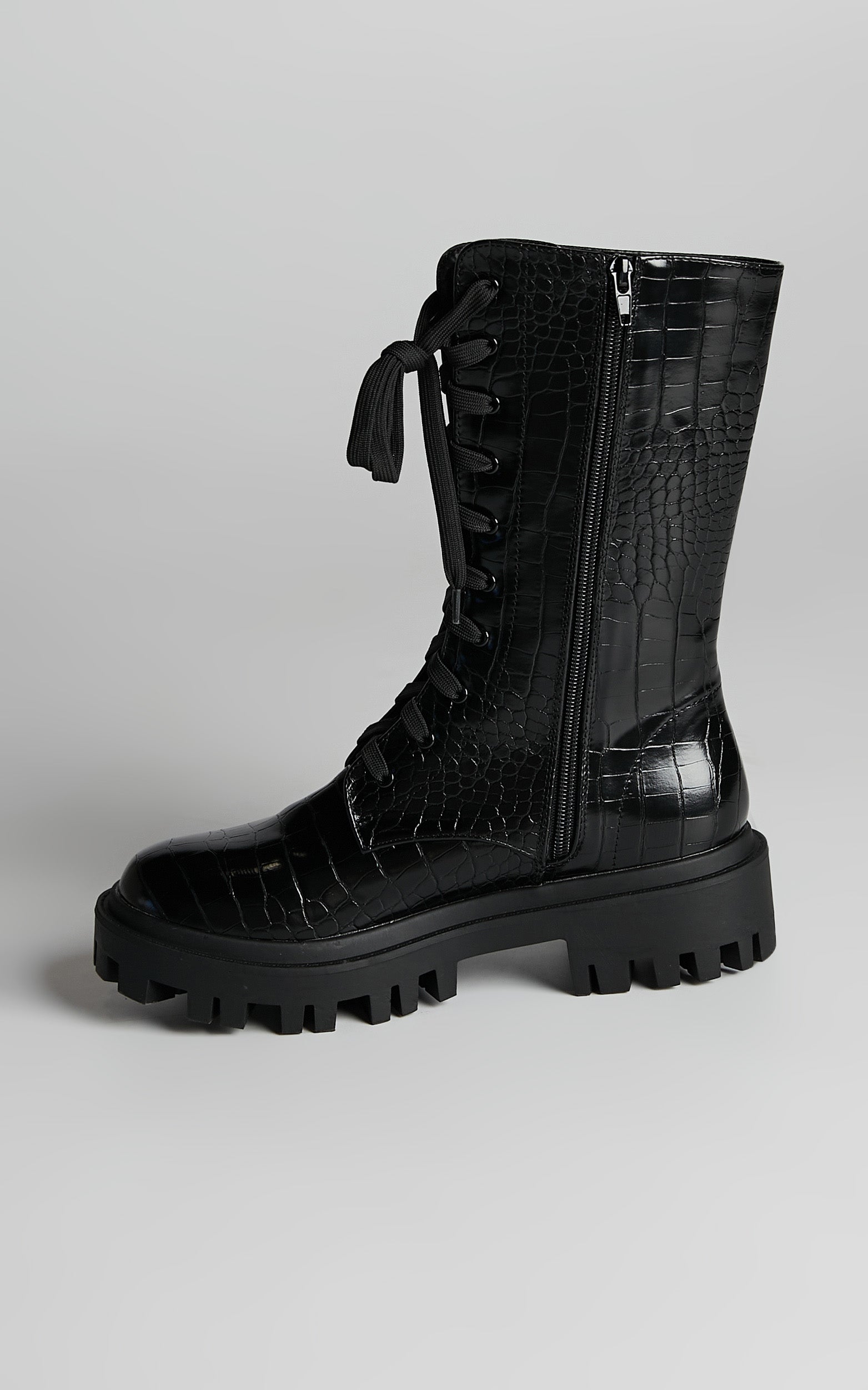 Public Desire - Beau Boots in Black Croc