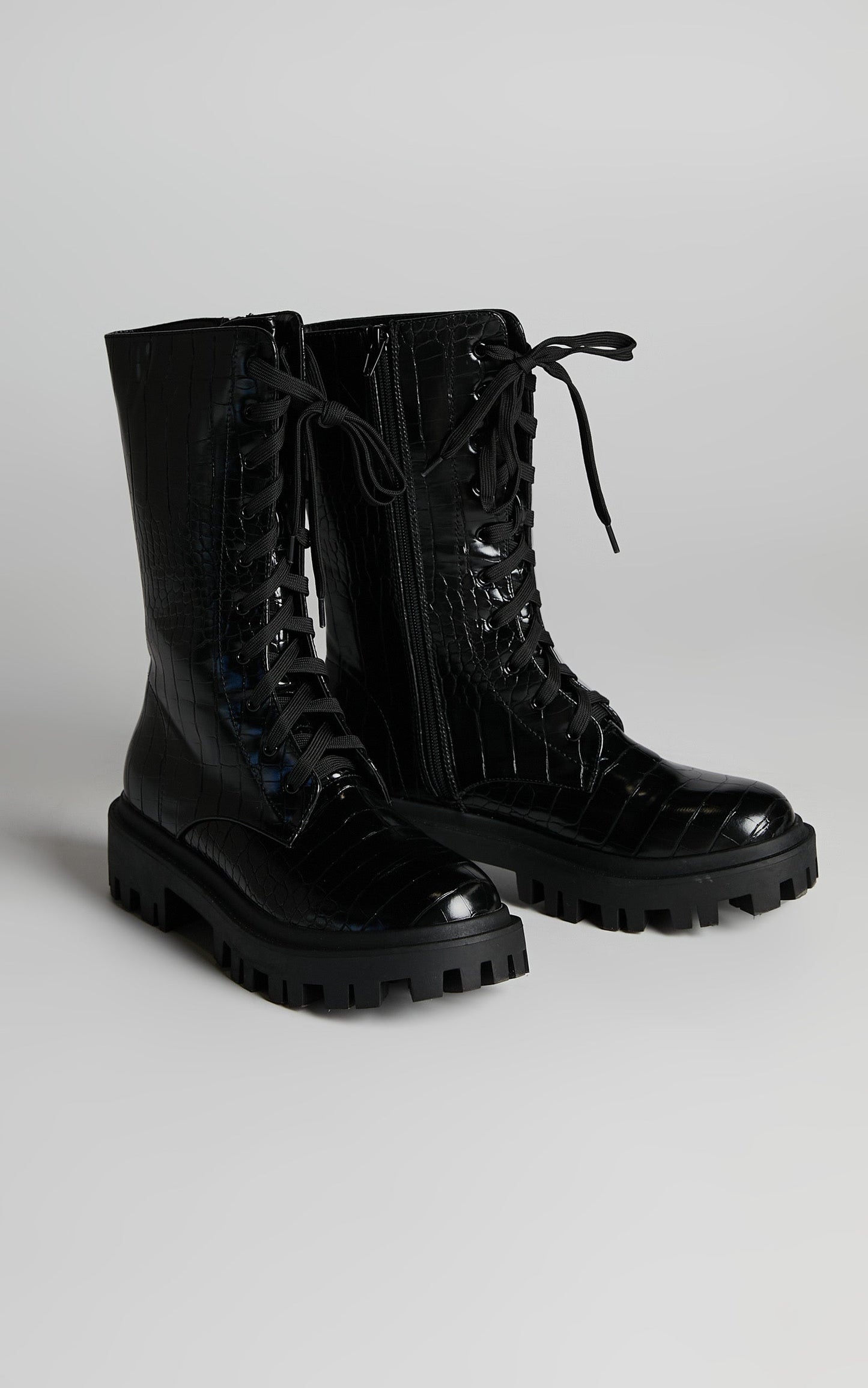 Public Desire - Beau Boots in Black Croc