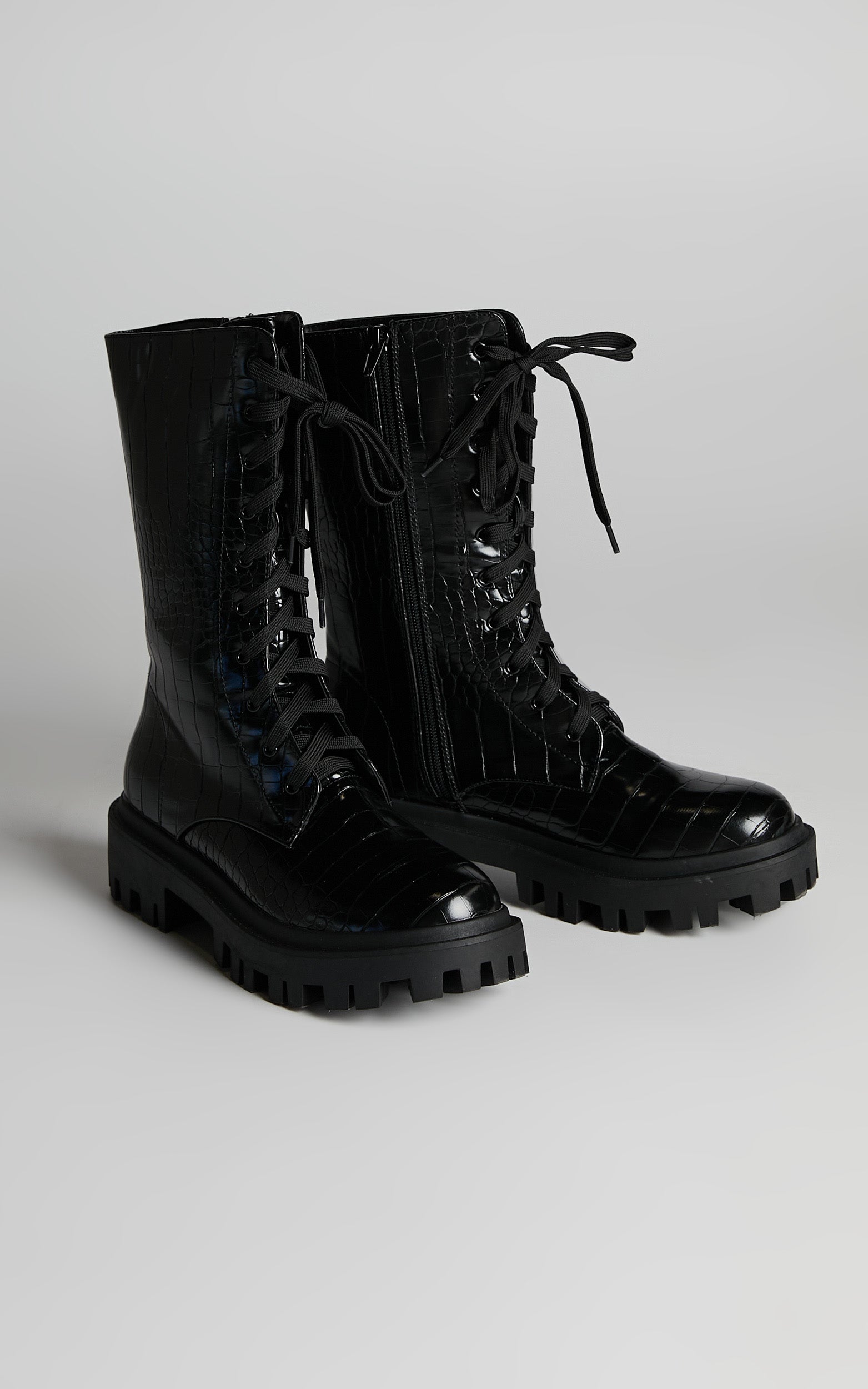 Public Desire - Beau Boots in Black Croc