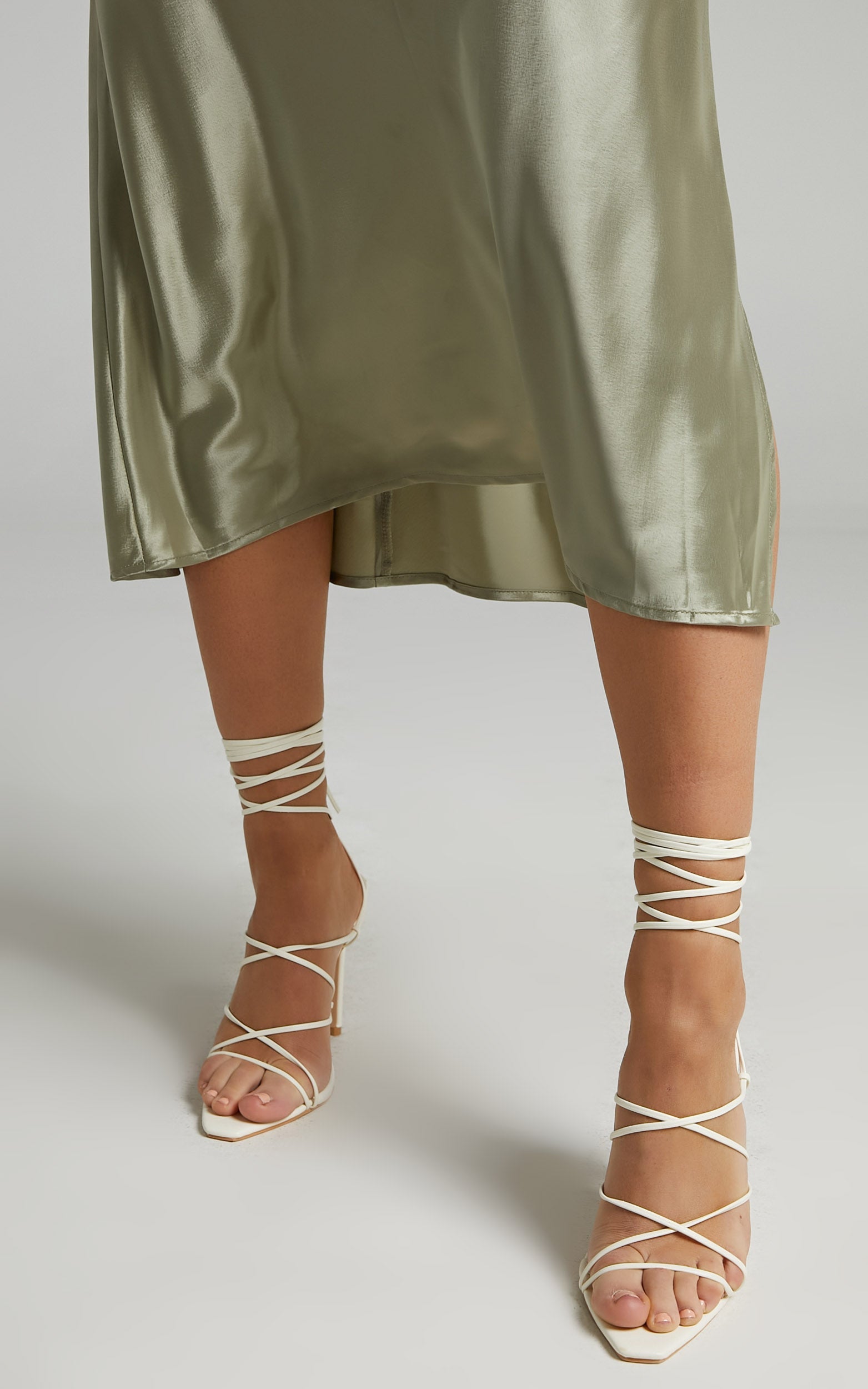 Public Desire - Cherryade Heels in Ecru PU
