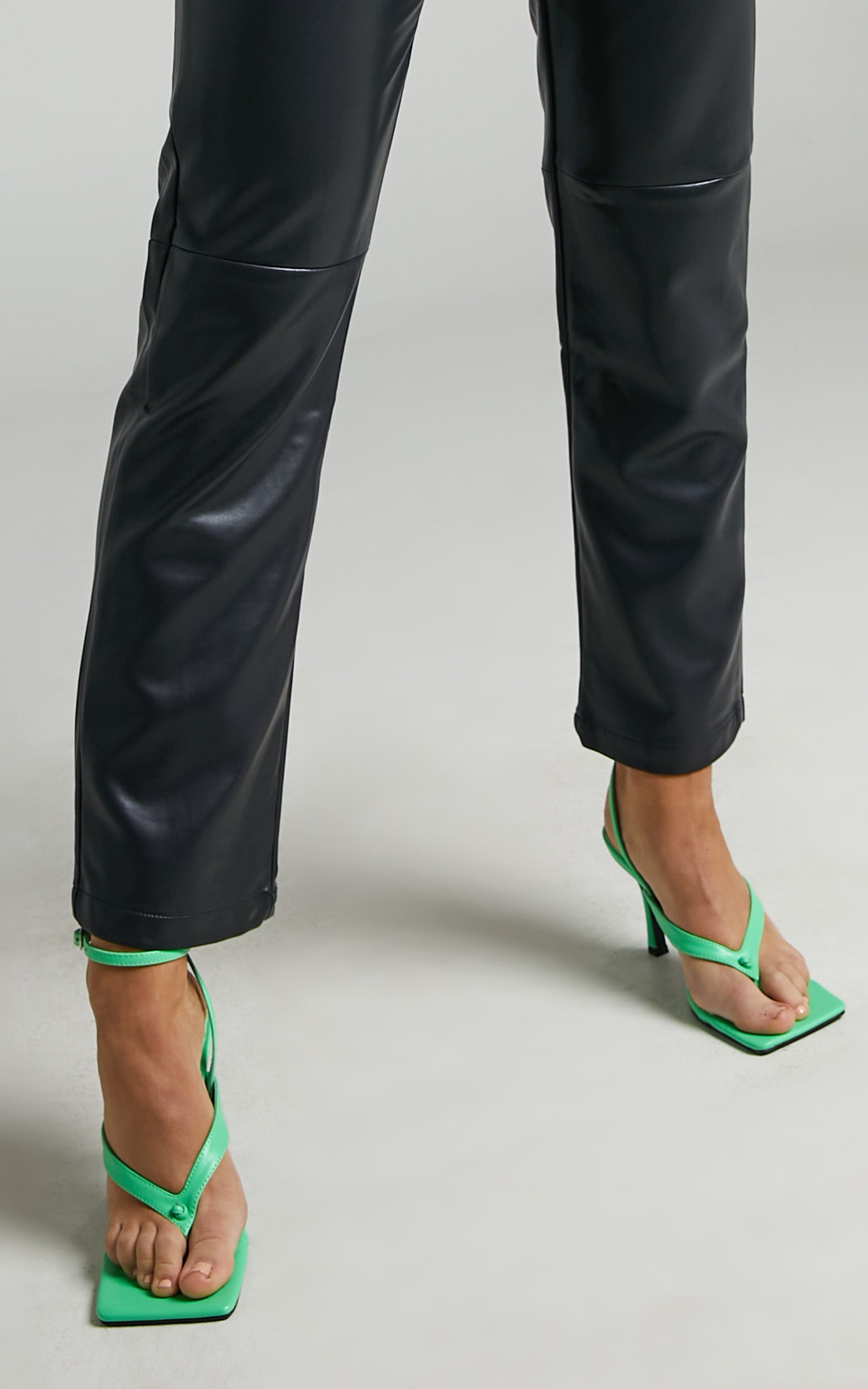 Public Desire - Flamingo Heels in Green PU