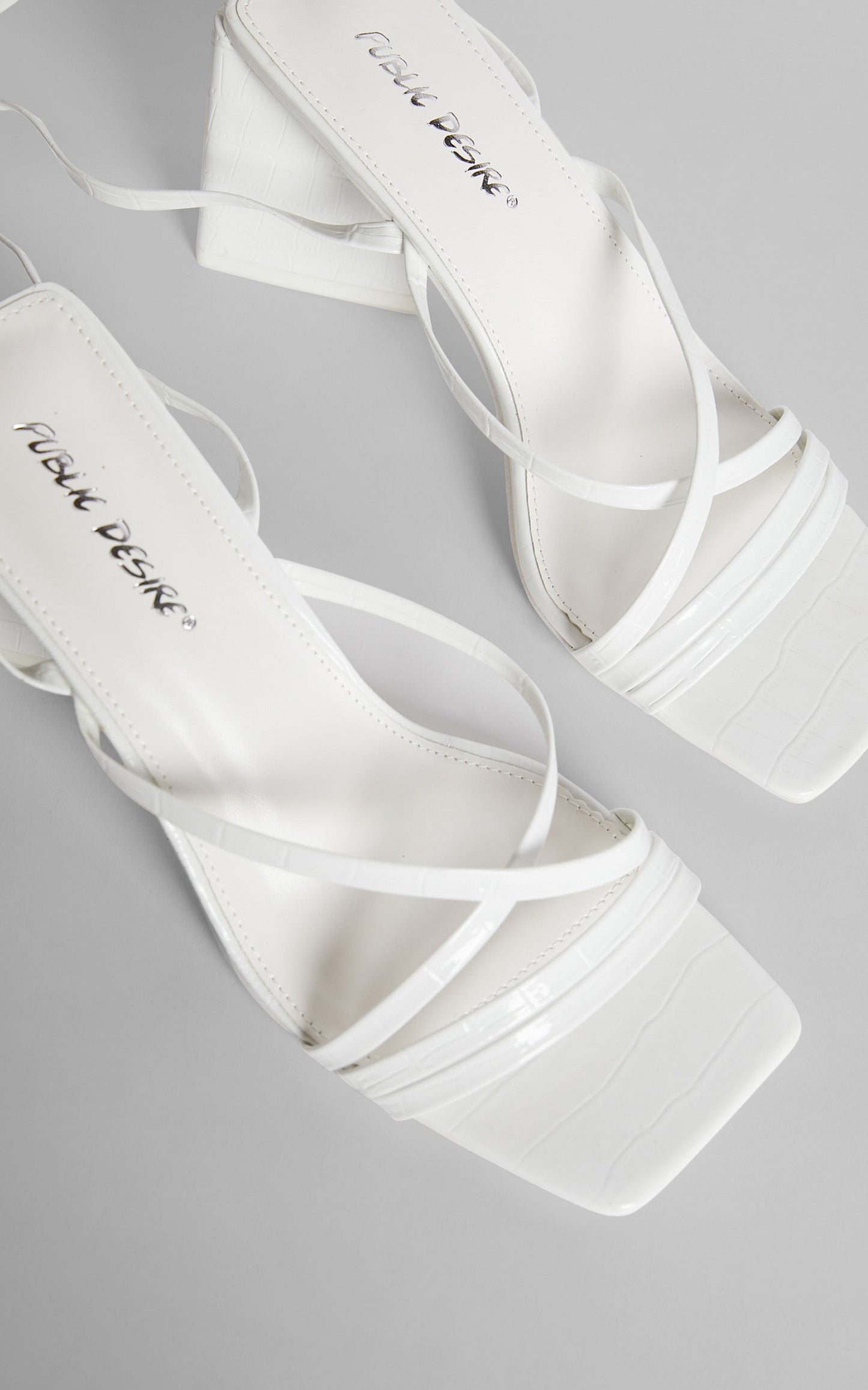 Public Desire - Kasia  Heels in White Croc