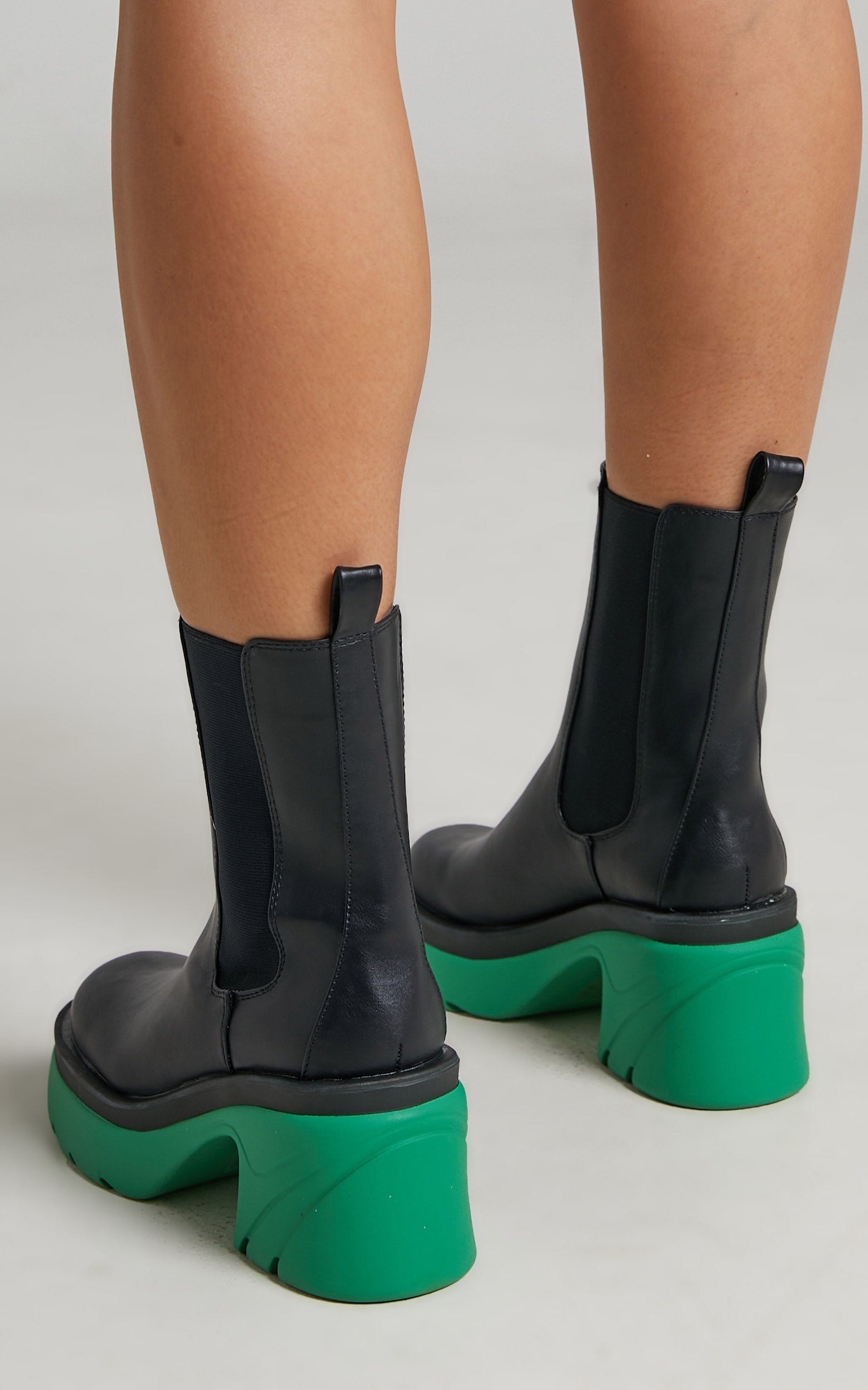 Public Desire - Step Up Boots in Black