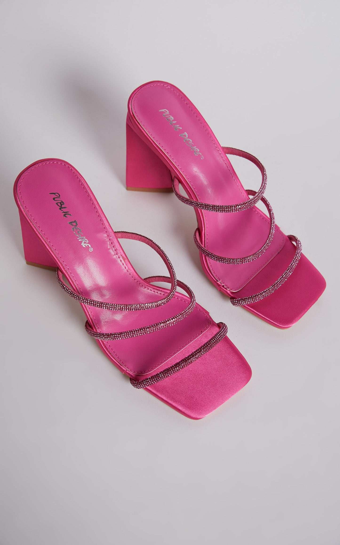 Public Desire - Zorah Heels in Pink Satin Diamante