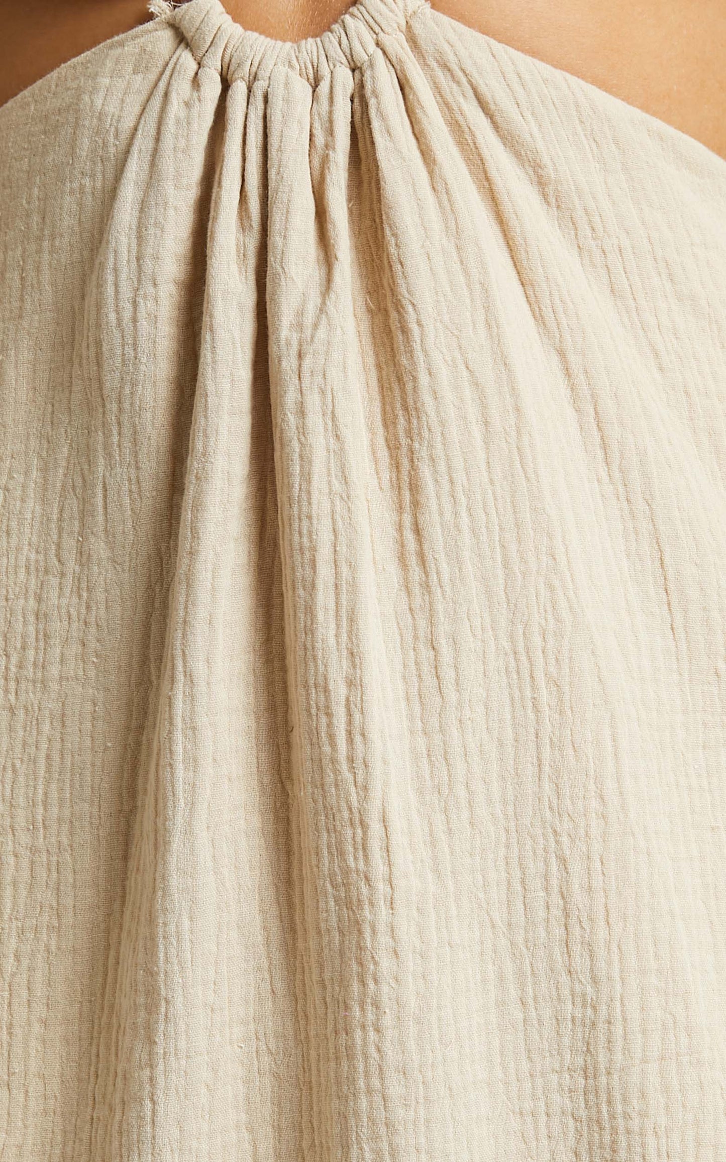 Queeny Side Cutouts Mini Dress in SAND