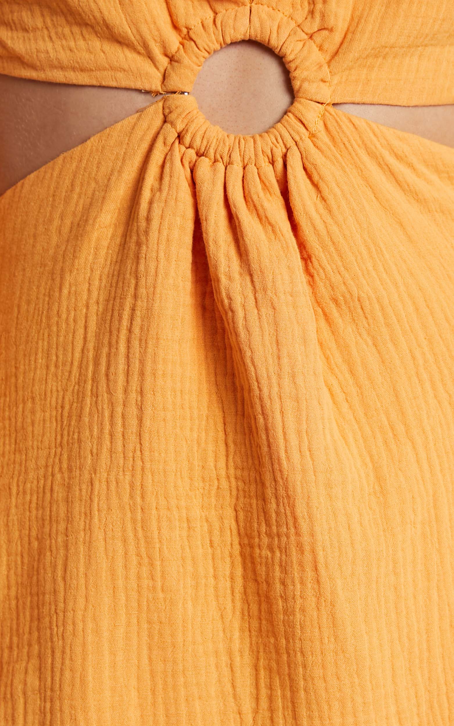 Queeny Side Cutouts Mini Dress in Sherbet