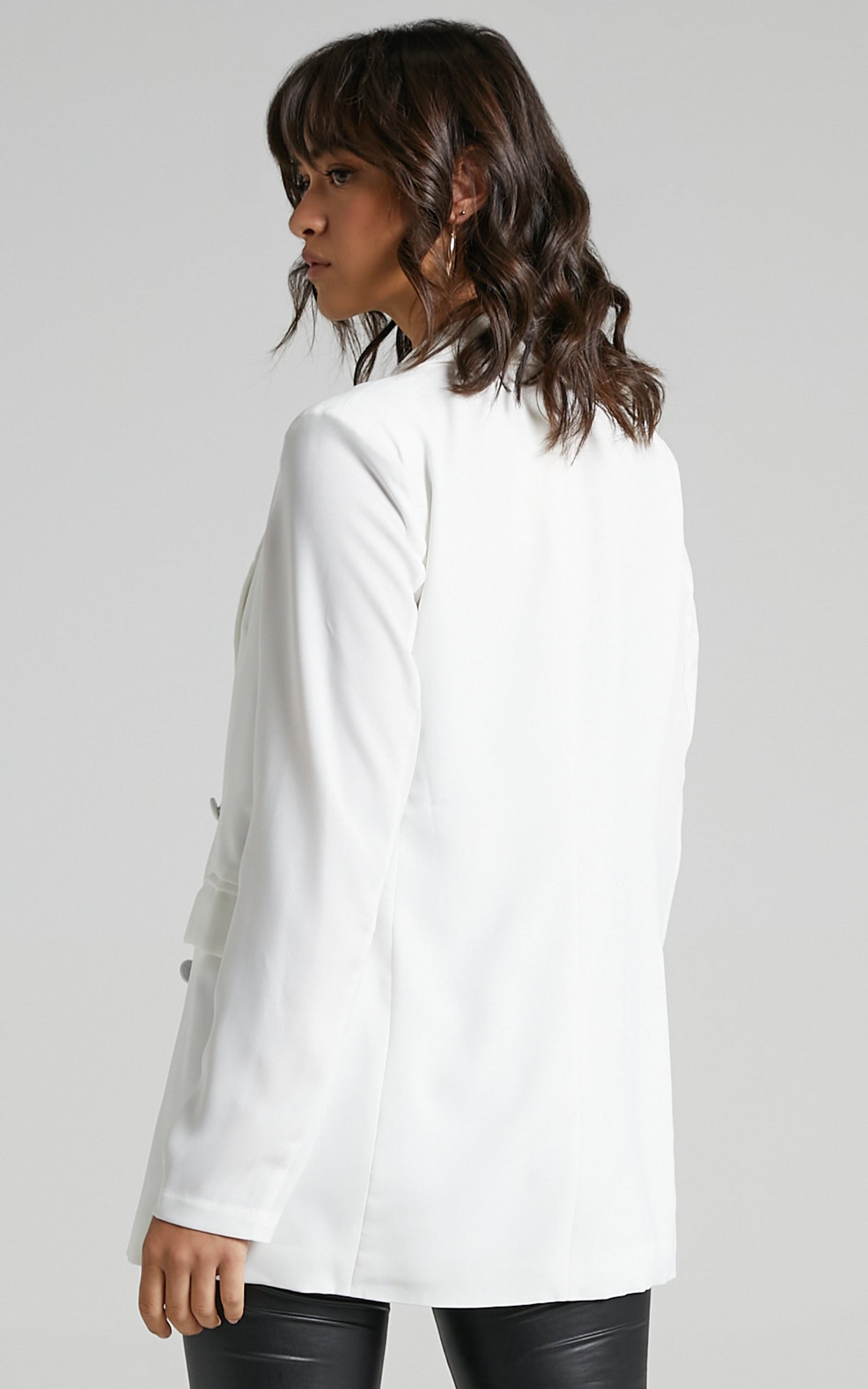 Quick To Win Blazer - Double Breasted Blazer in White
