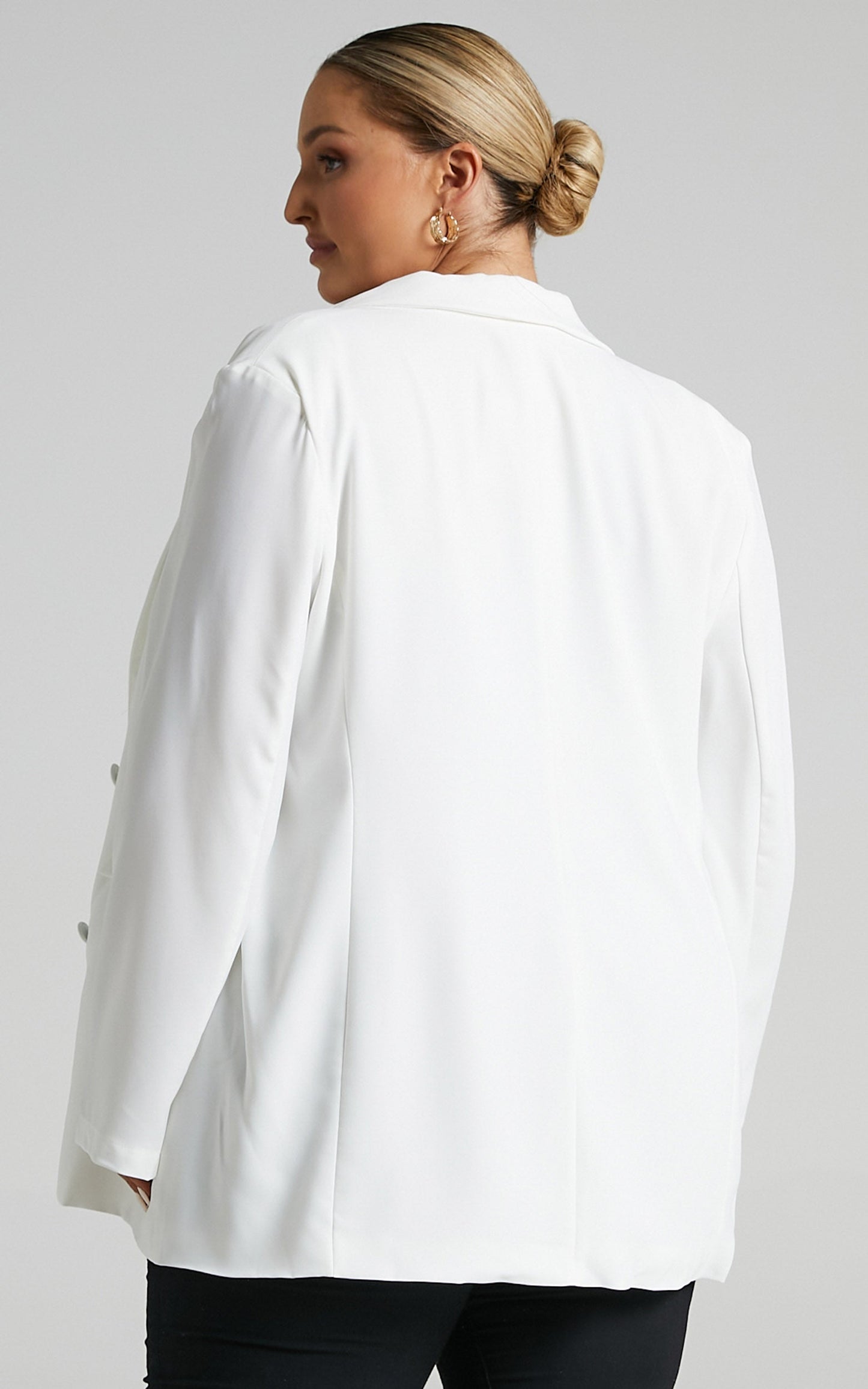 Quick To Win Blazer - Double Breasted Blazer in White