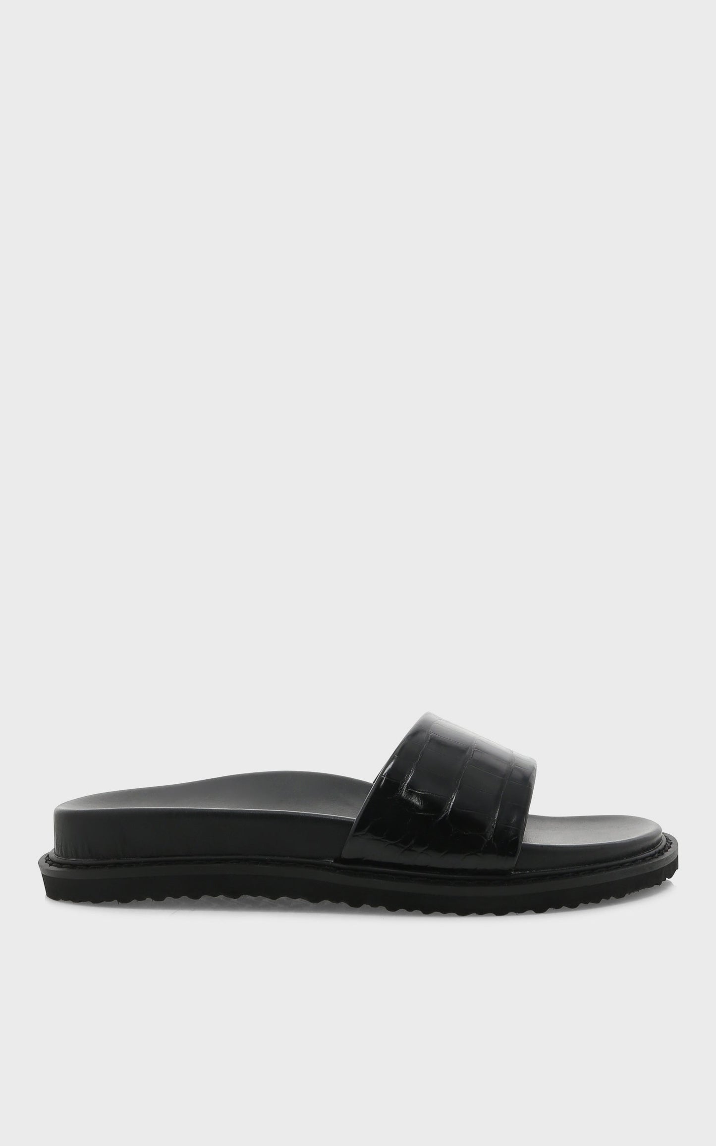 Billini - Raya Slides in Black Croc
