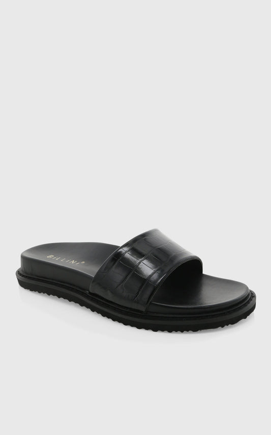 Billini - Raya Slides in Black Croc