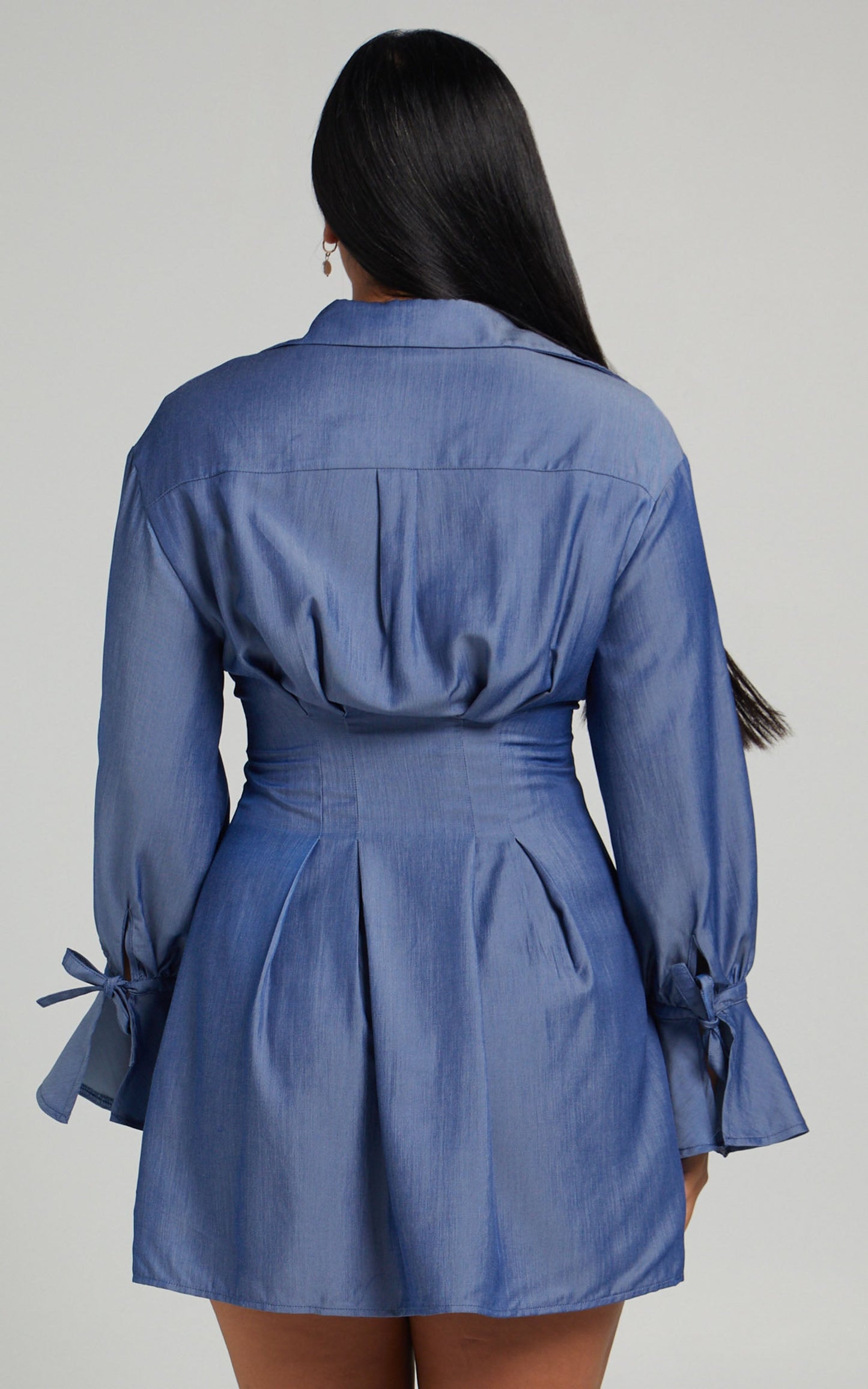Oriana Mini Shirt Dress in Navy