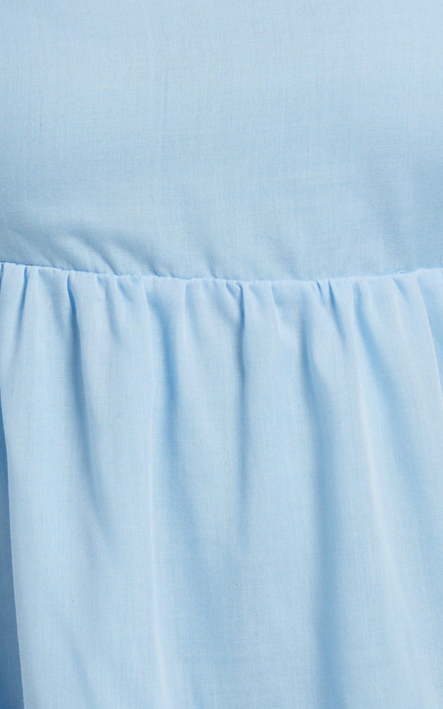 Hazel Mini Dress - Short Sleeve Tiered Tie Back Smock Dress in Baby Blue
