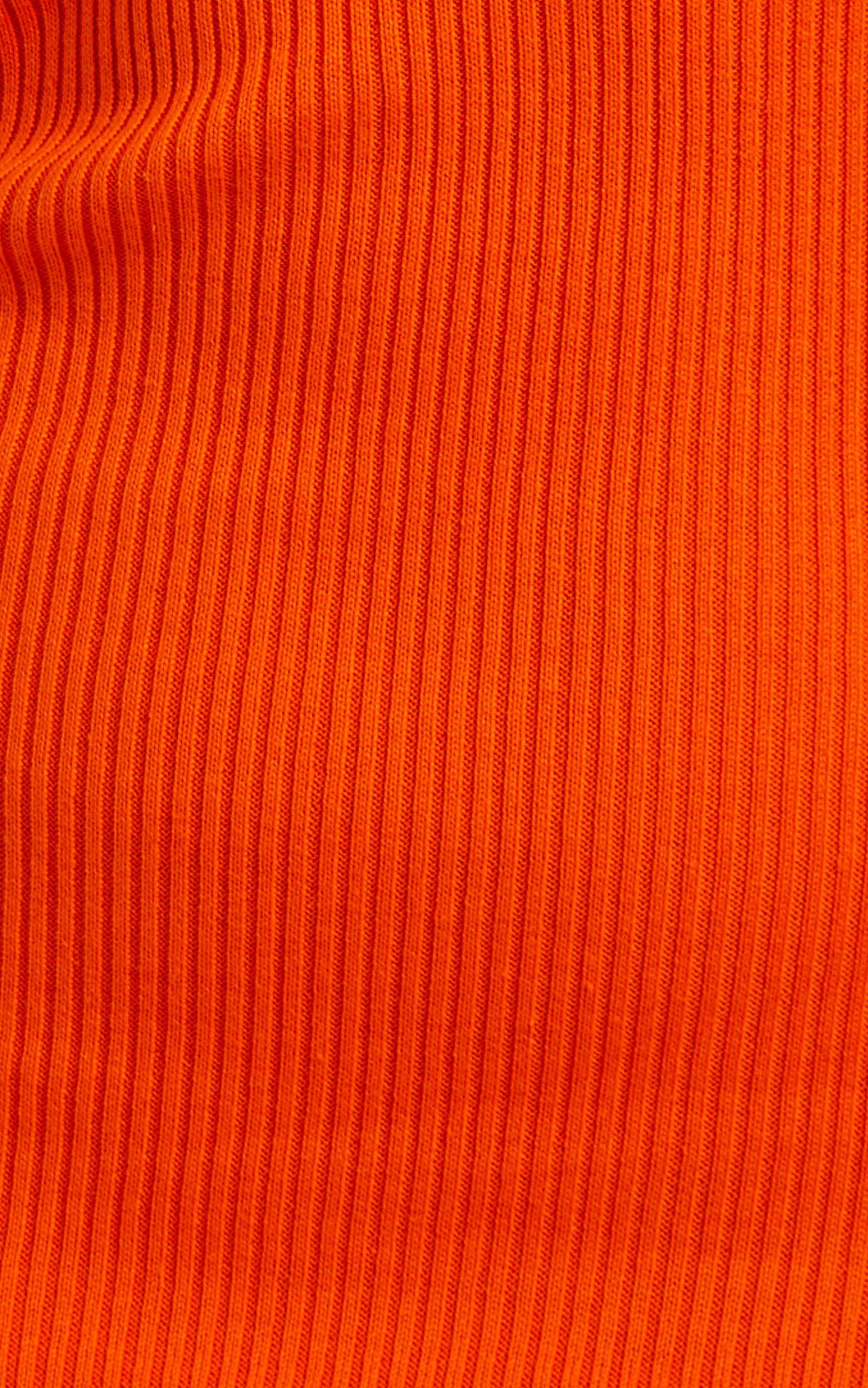 Vallery Midi Dress - Ribbed Long Sleeve Halter Neck Dress in Orange