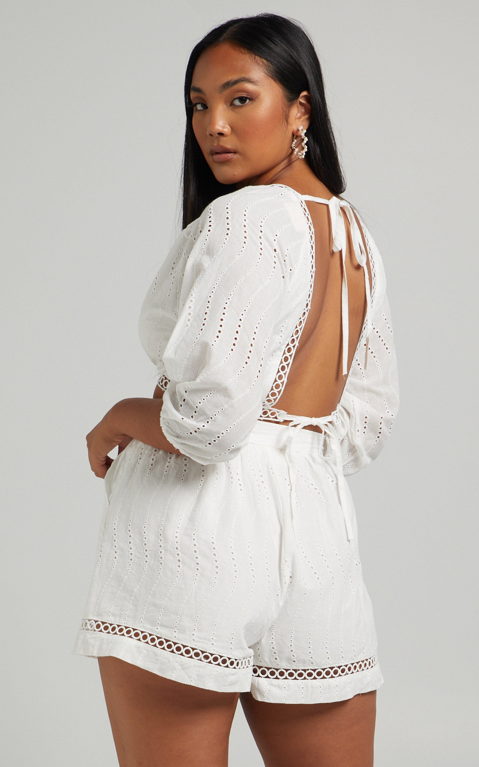Lirah Broderie Two Piece Set in White