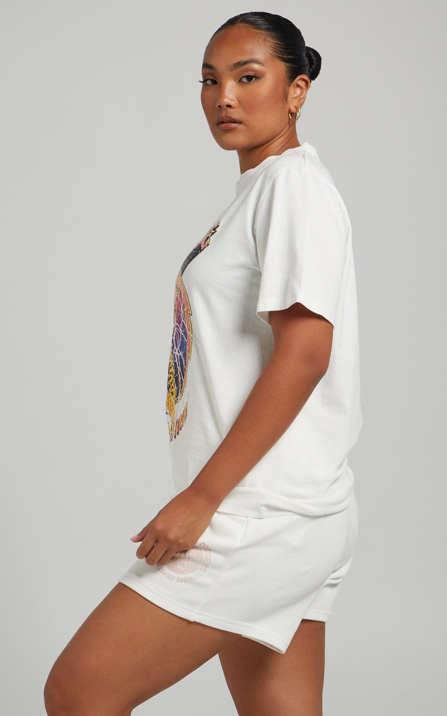 Electric Cheetah Graphic T Shirt in White