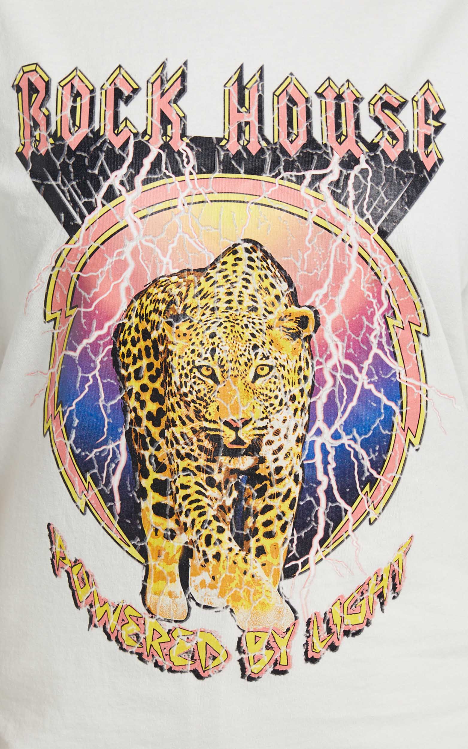 Electric Cheetah Graphic T Shirt in White